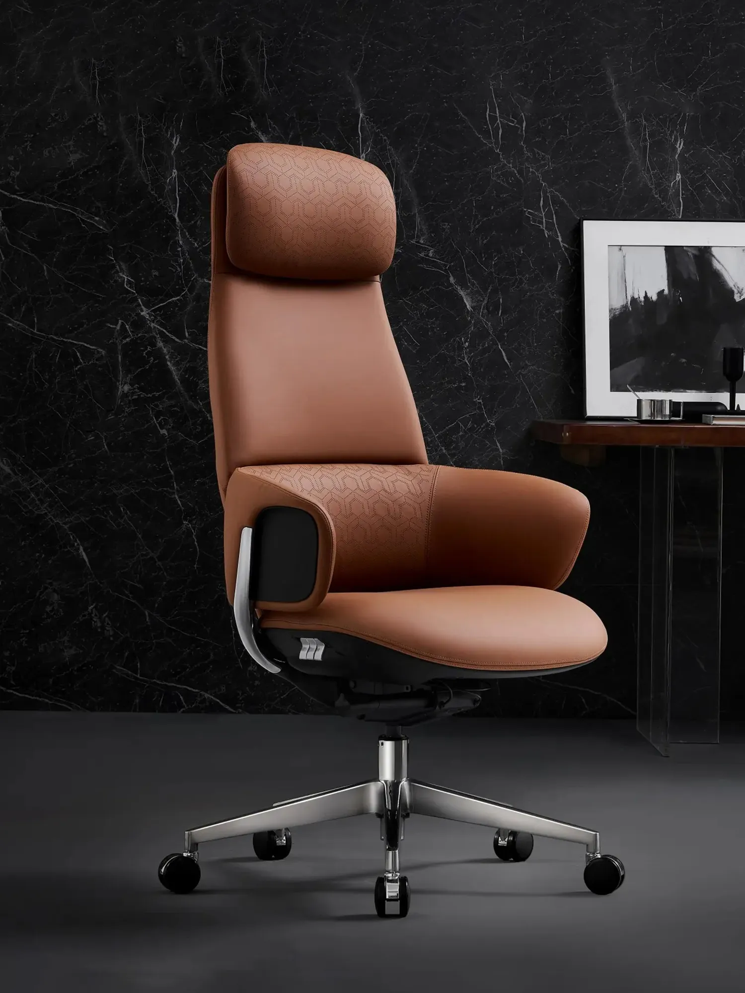 Norris Premium Leather Chair with Lumbar Support - Image 6