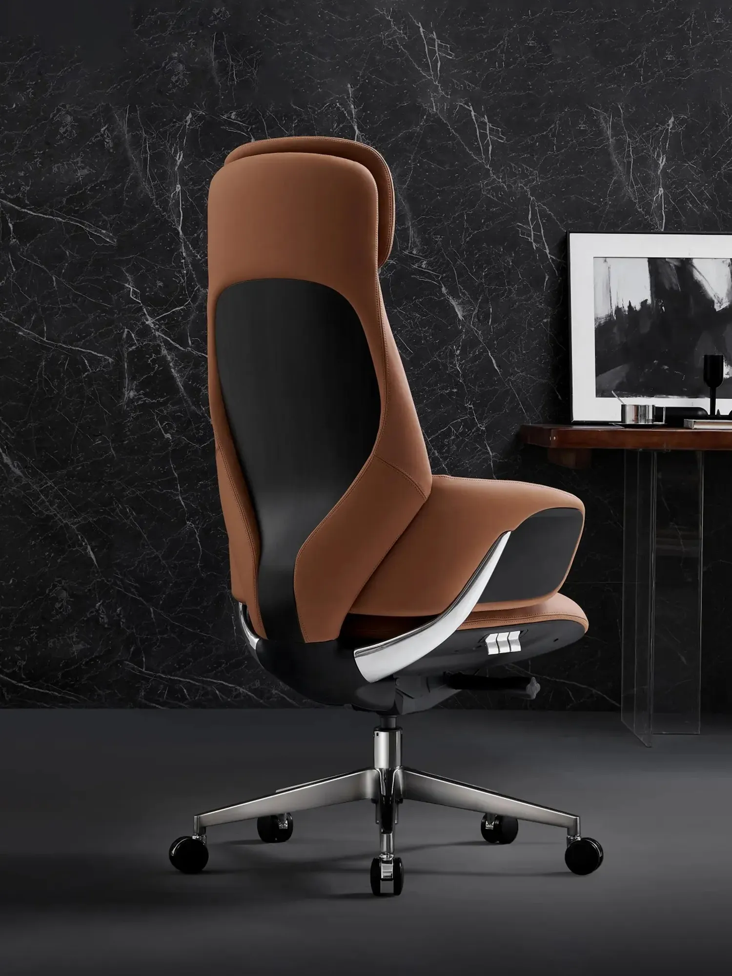 Norris Premium Leather Chair with Lumbar Support - Image 7