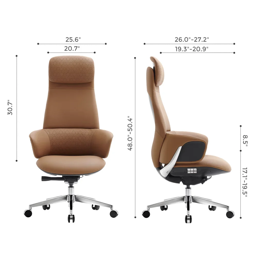 Norris Premium Leather Chair with Lumbar Support - Image 73