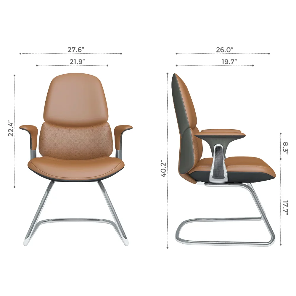 Nyla Cantilever Leather Chair with Easy Adjustment - Image 23