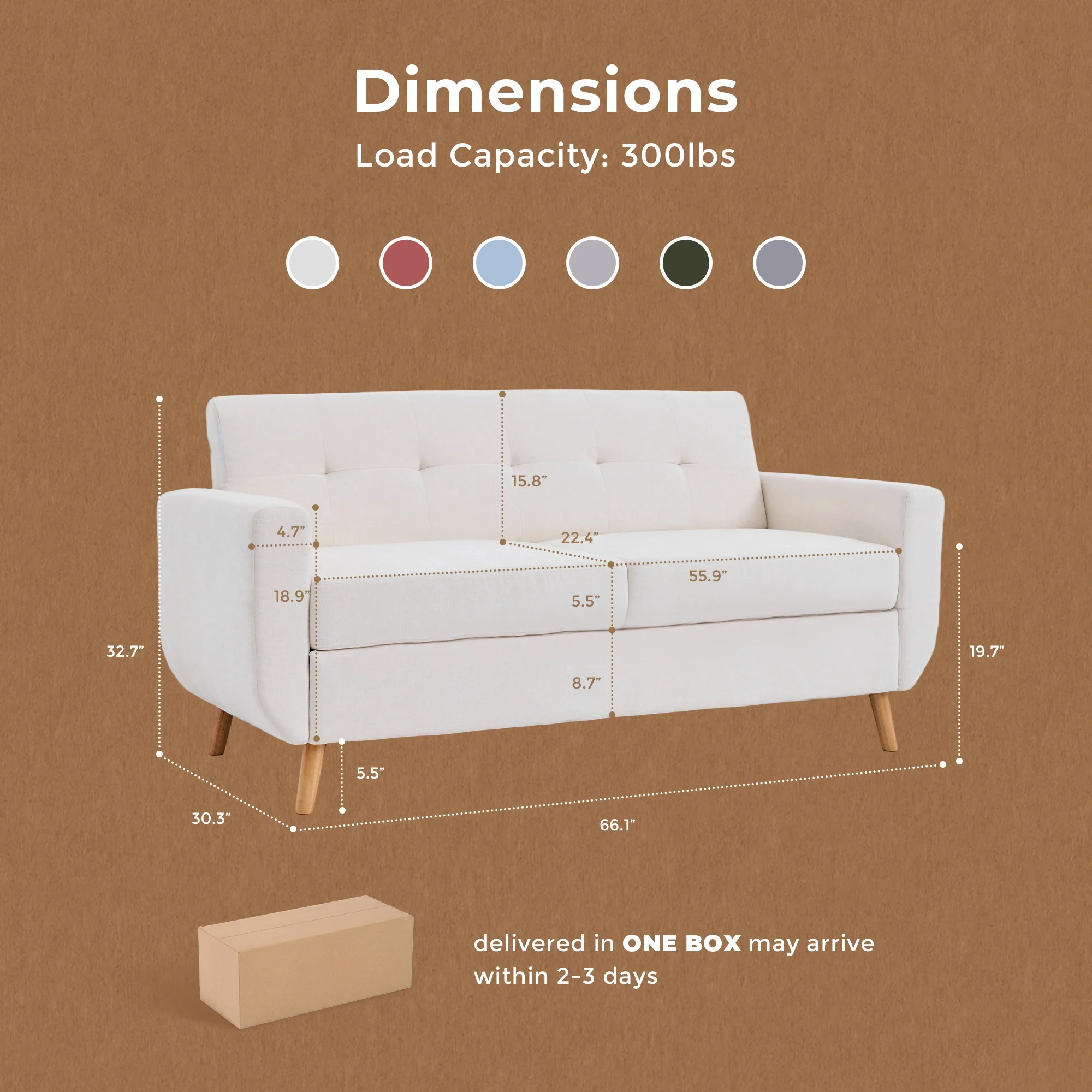 SF1 65" Loveseat Sofa - Image 13