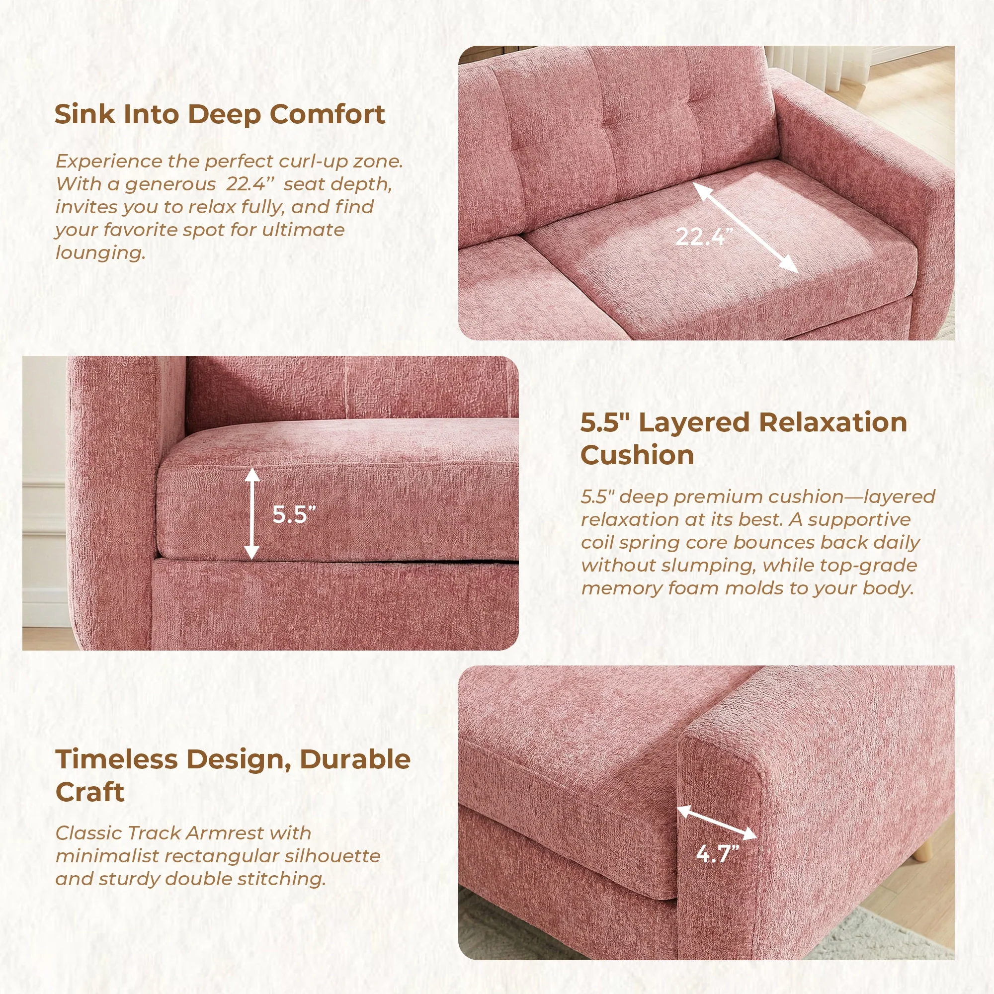 SF1 65" Loveseat Sofa - Image 21