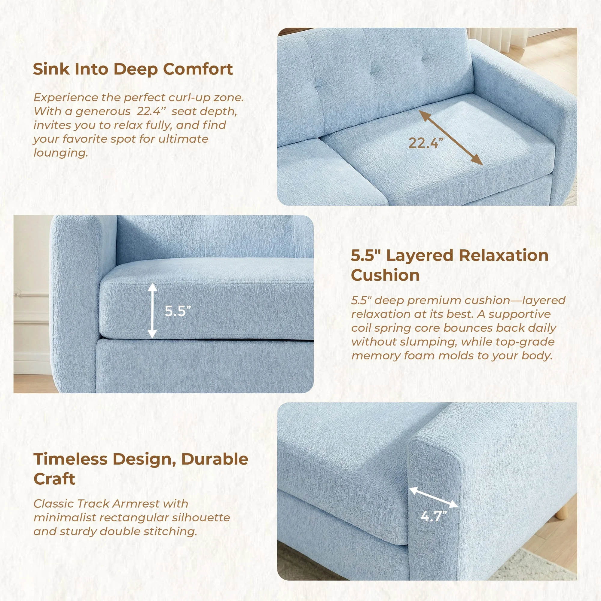 SF1 65" Loveseat Sofa - Image 33