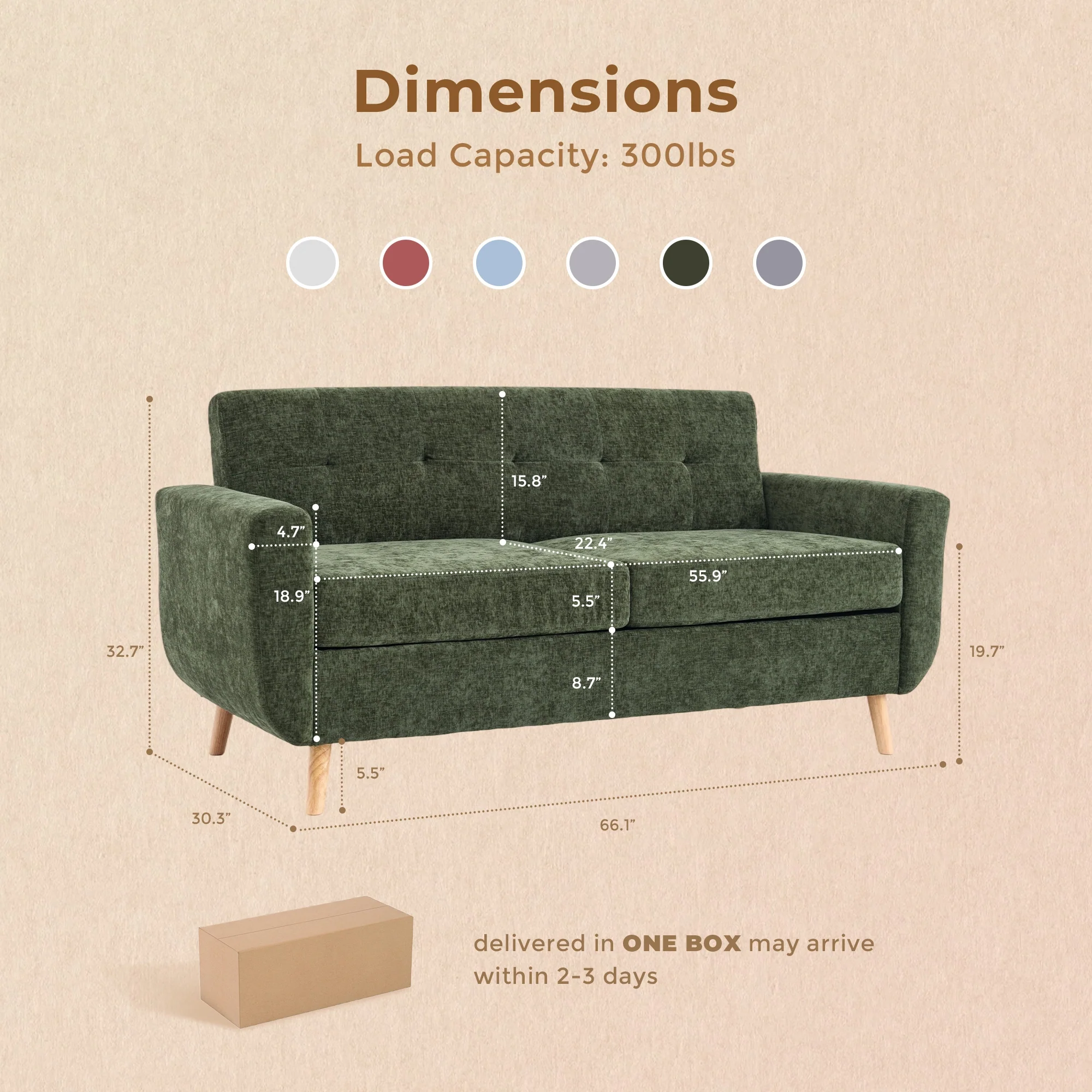 SF1 65" Loveseat Sofa - Image 44