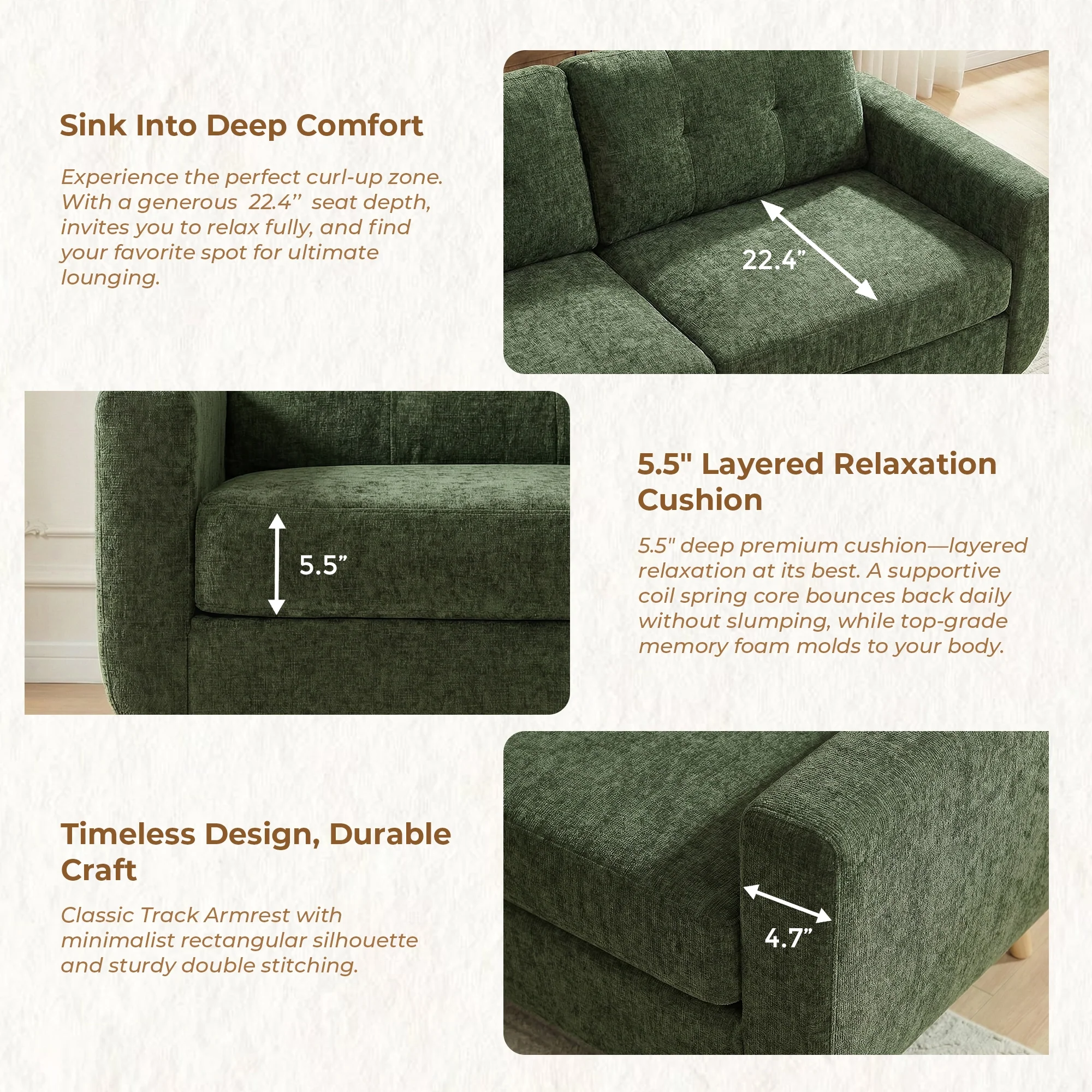 SF1 65" Loveseat Sofa - Image 46