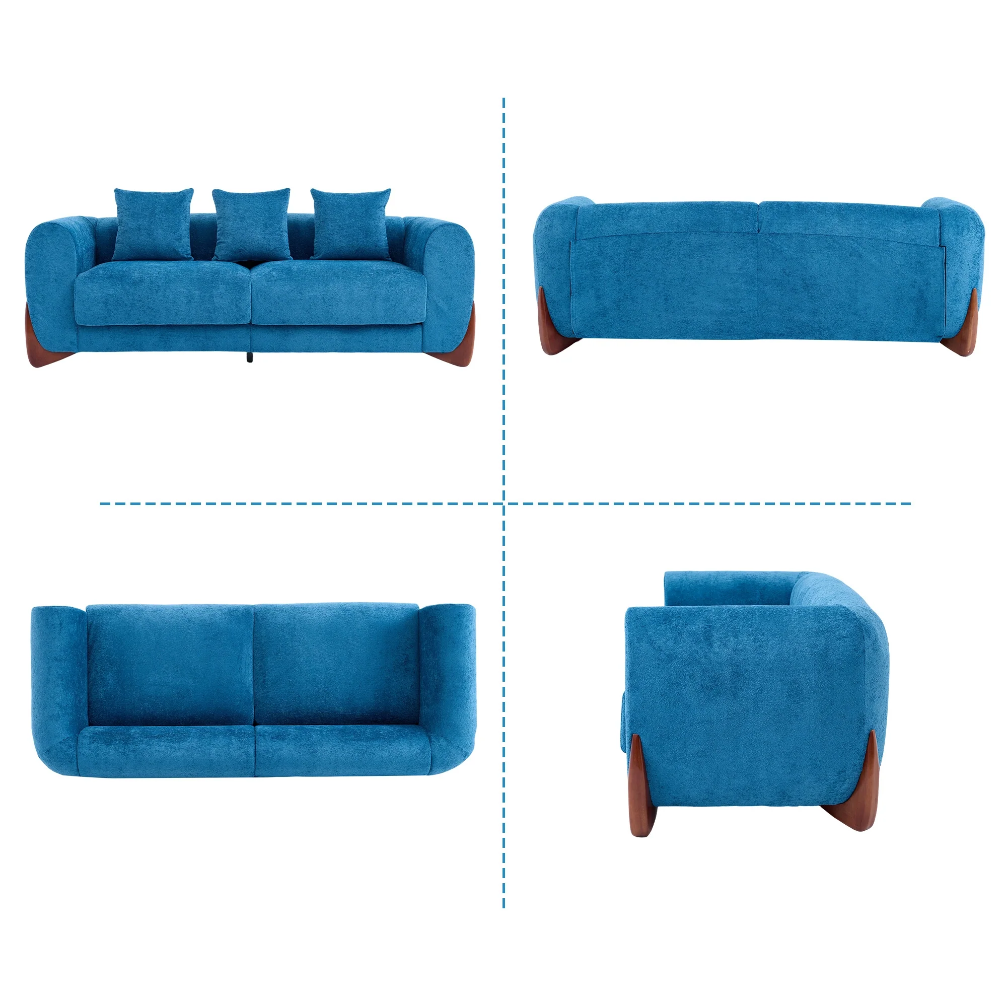 SF5 85.5" Soft Chenille 3 Seater Cloud Couch - Image 12