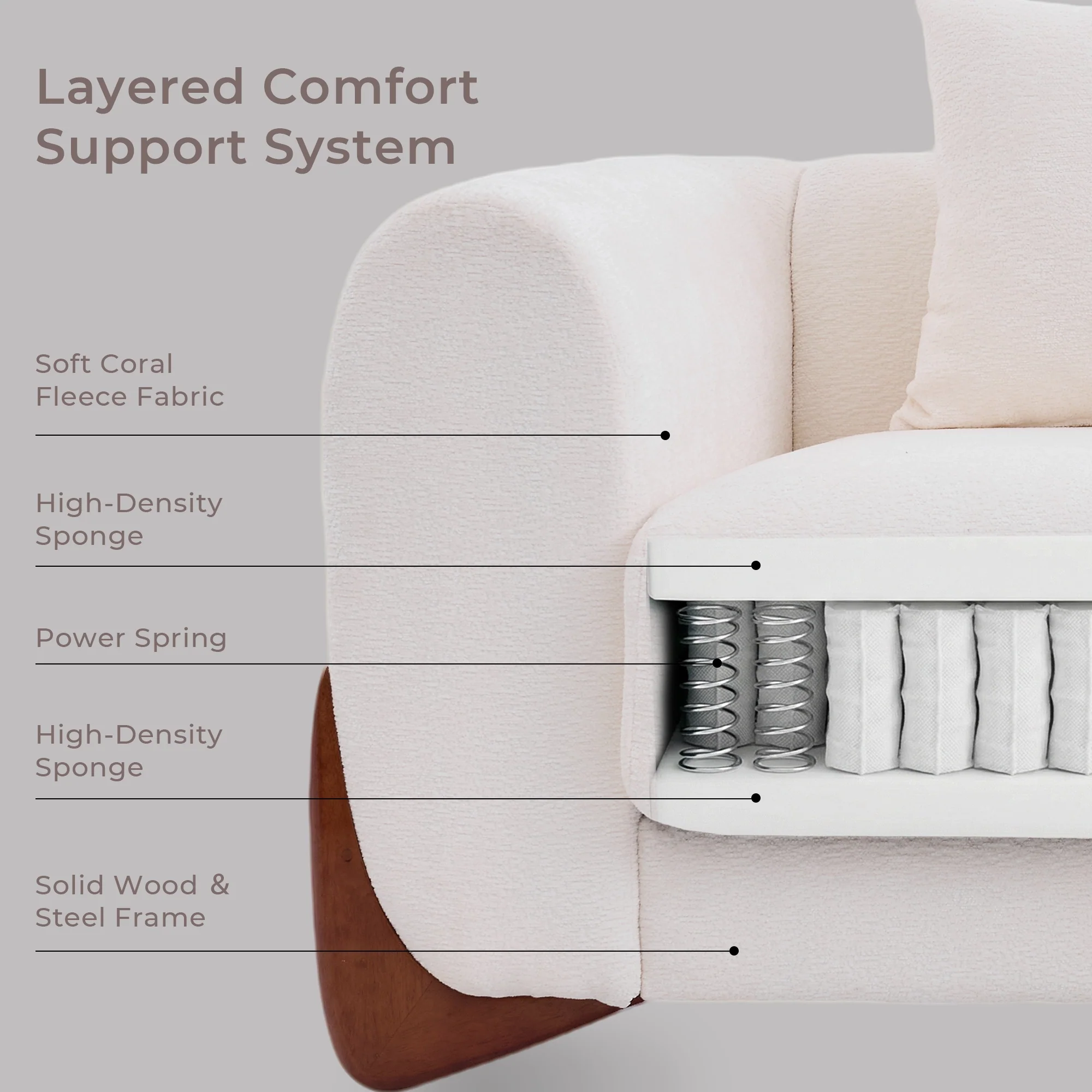 SF5 85.5" Soft Chenille 3 Seater Cloud Couch - Image 31