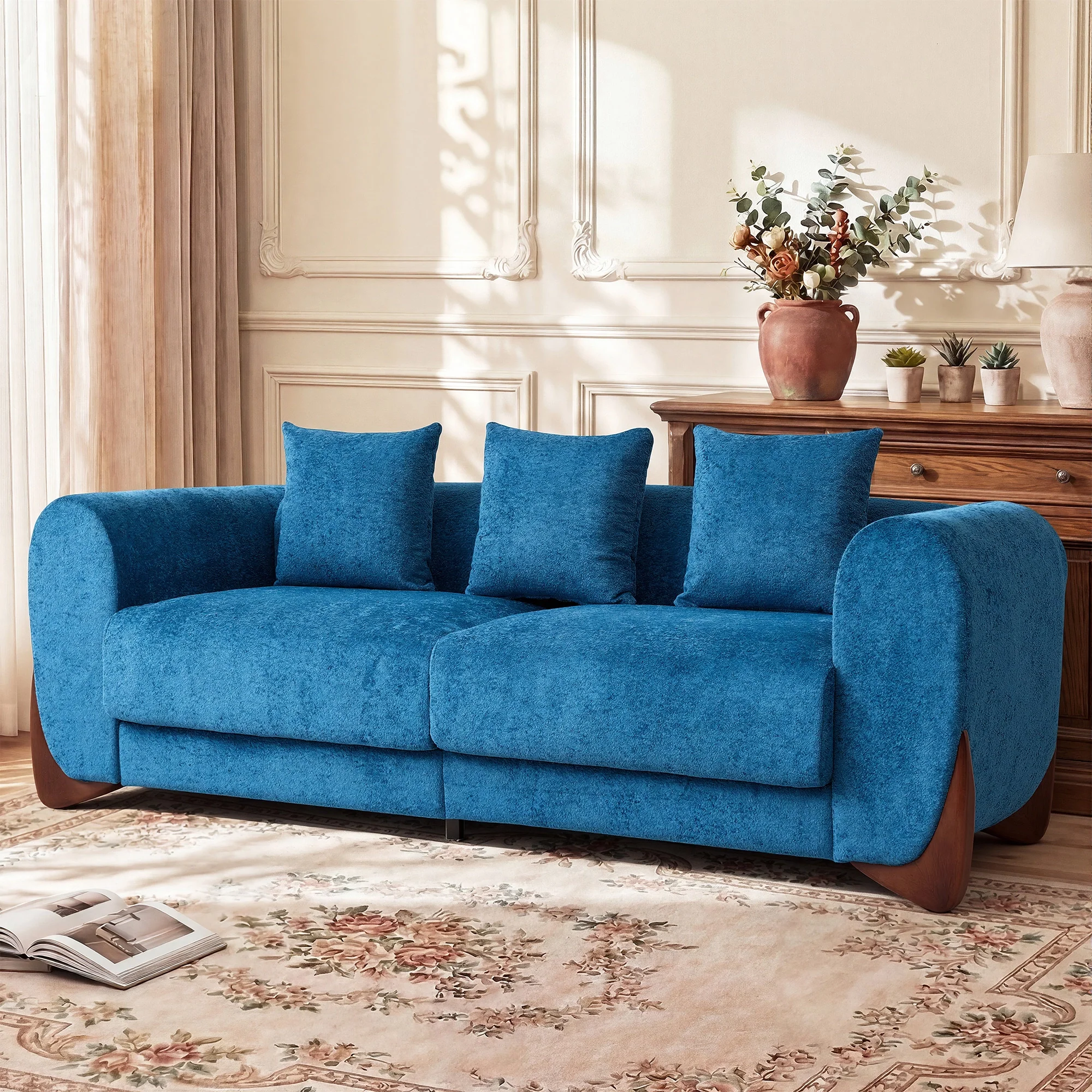 SF5 85.5" Soft Chenille 3 Seater Cloud Couch - Image 7
