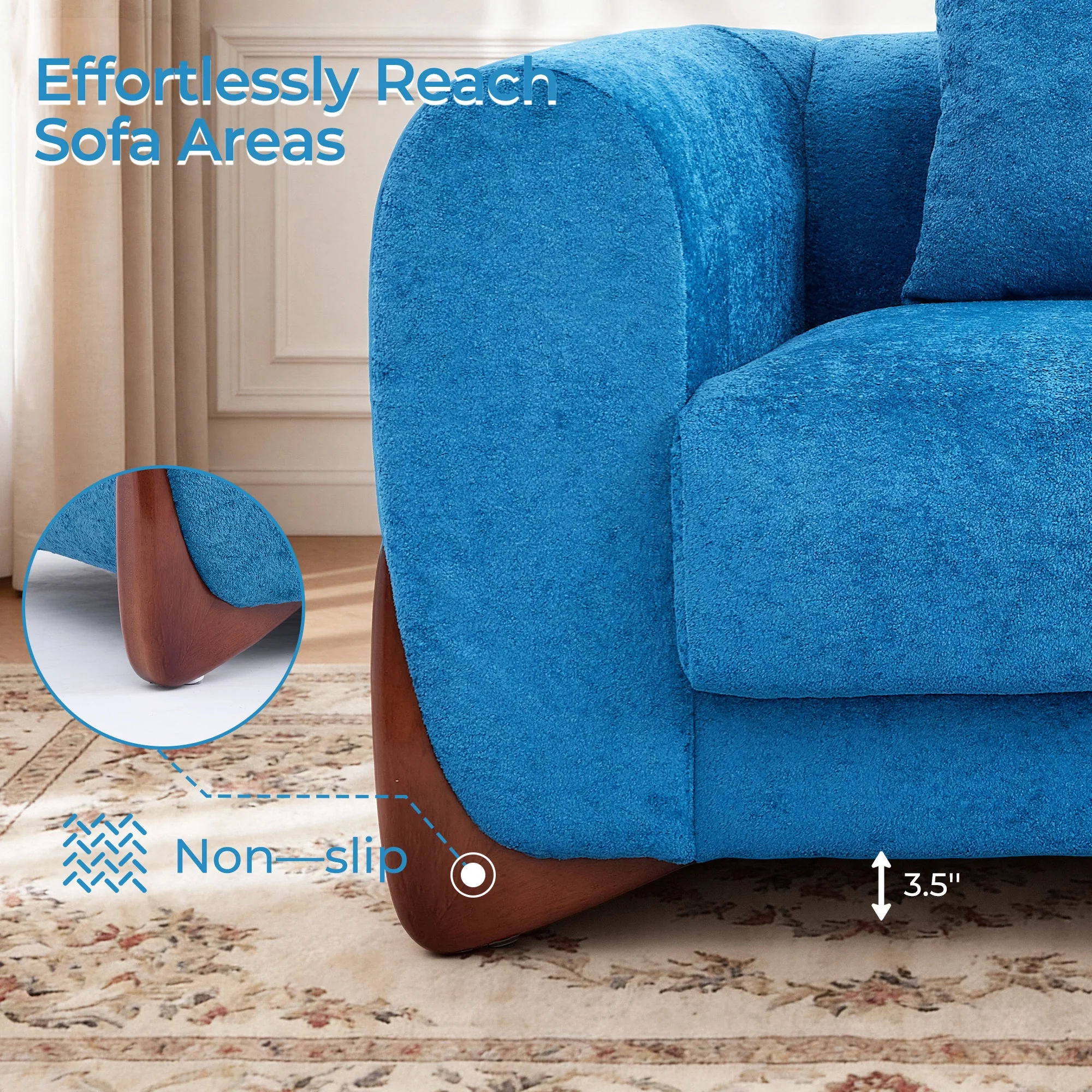 SF5 85.5" Soft Chenille 3 Seater Cloud Couch - Image 9