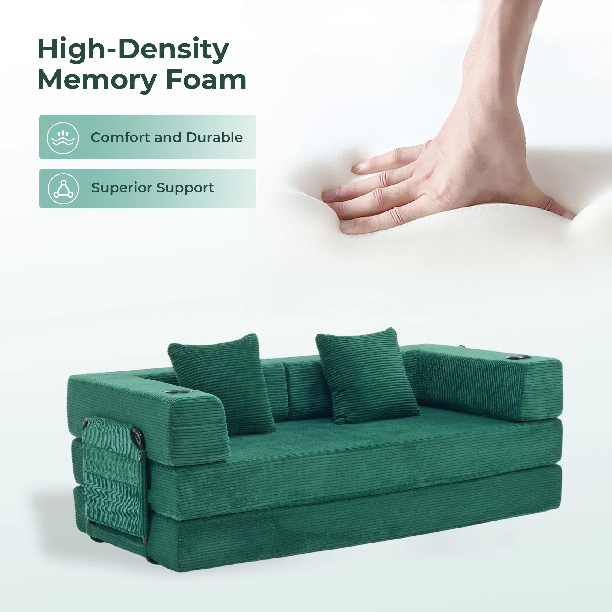 Selene Compressed Modular Sofa Bed-14.2" Seat Height - Image 10