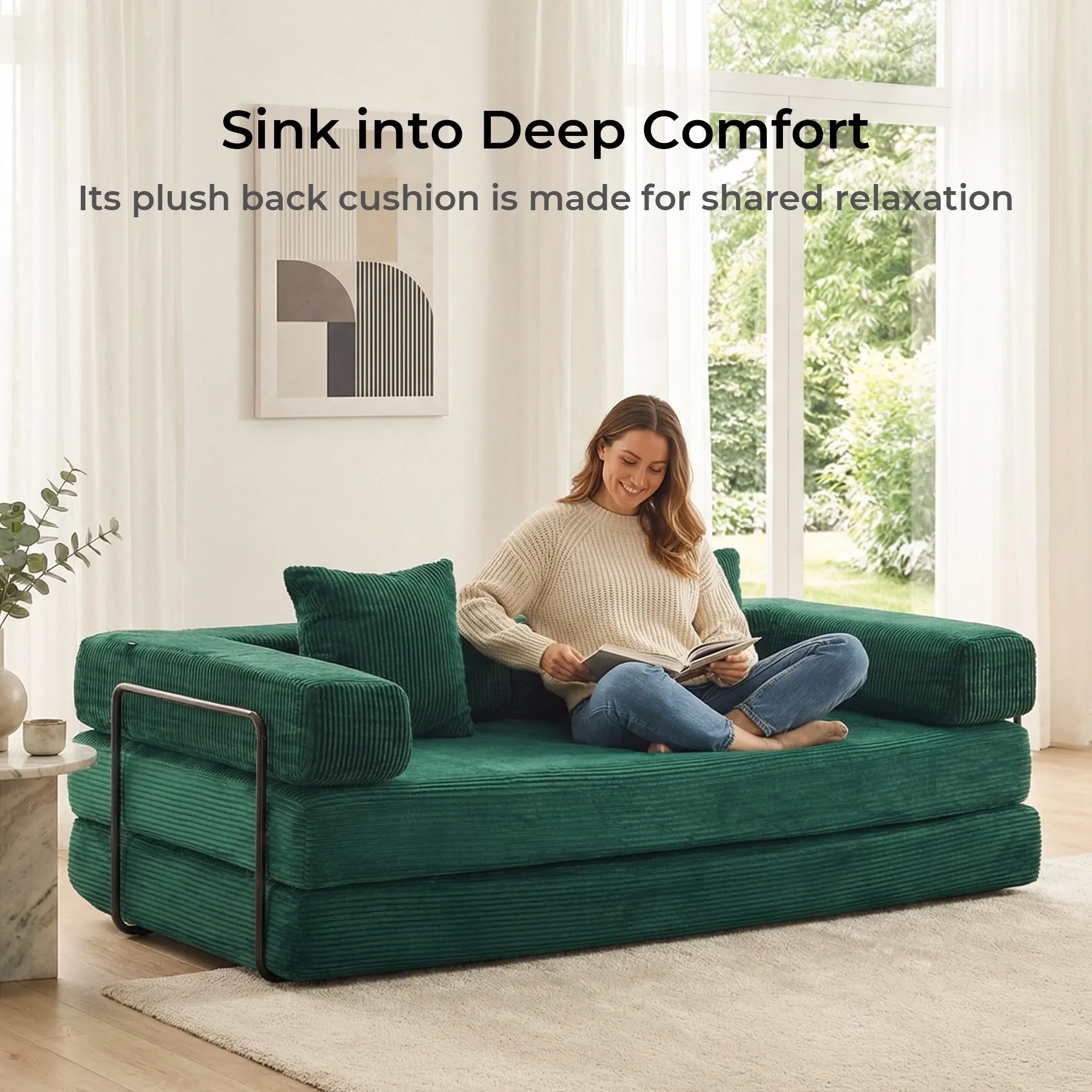 Selene Compressed Modular Sofa Bed-14.2" Seat Height - Image 106