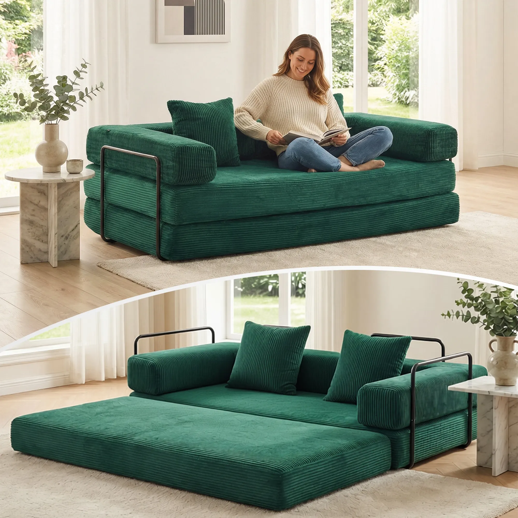 Selene Compressed Modular Sofa Bed-14.2" Seat Height - Image 109
