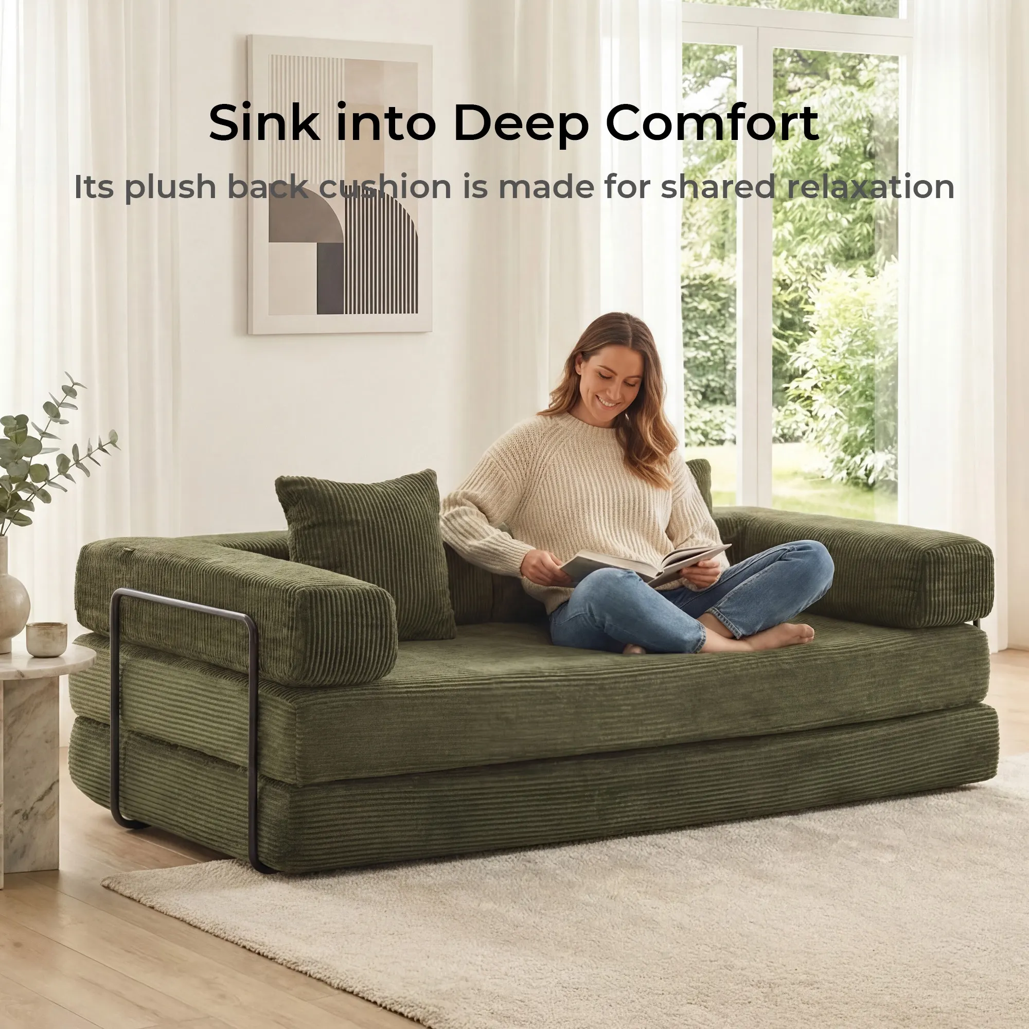 Selene Compressed Modular Sofa Bed-14.2" Seat Height - Image 111