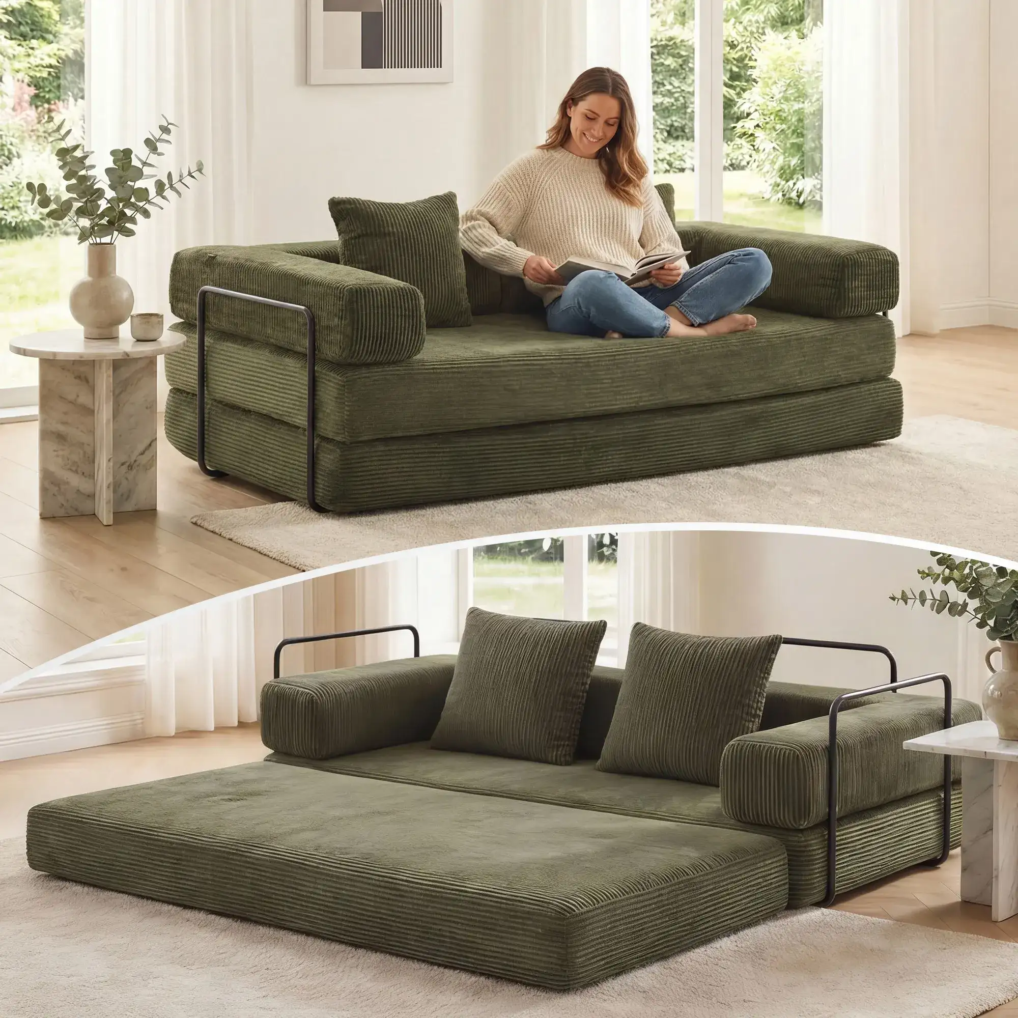 Selene Compressed Modular Sofa Bed-14.2" Seat Height - Image 112