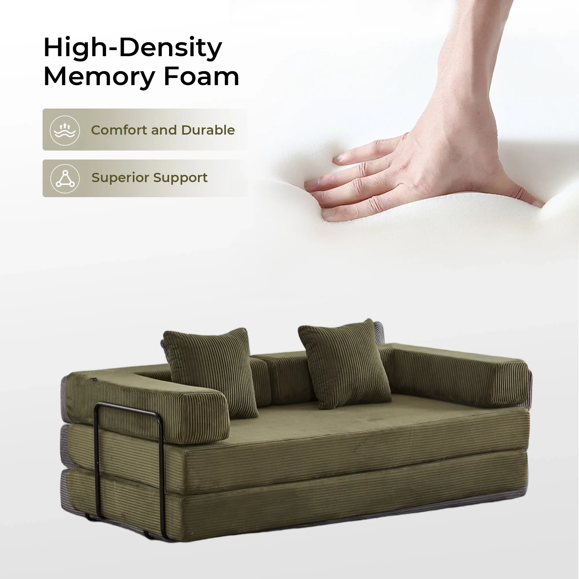 Selene Compressed Modular Sofa Bed-14.2" Seat Height - Image 117