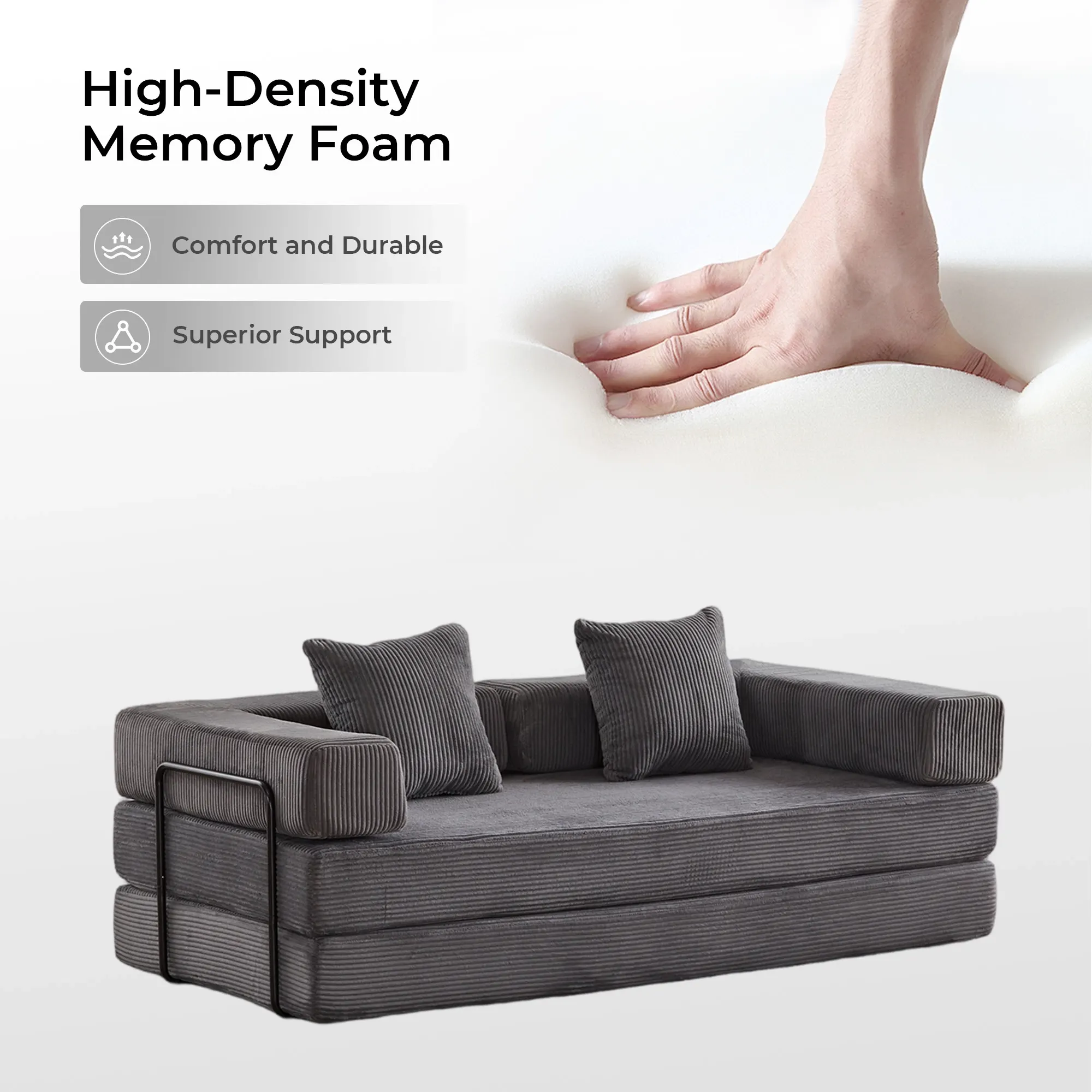 Selene Compressed Modular Sofa Bed-14.2" Seat Height - Image 125