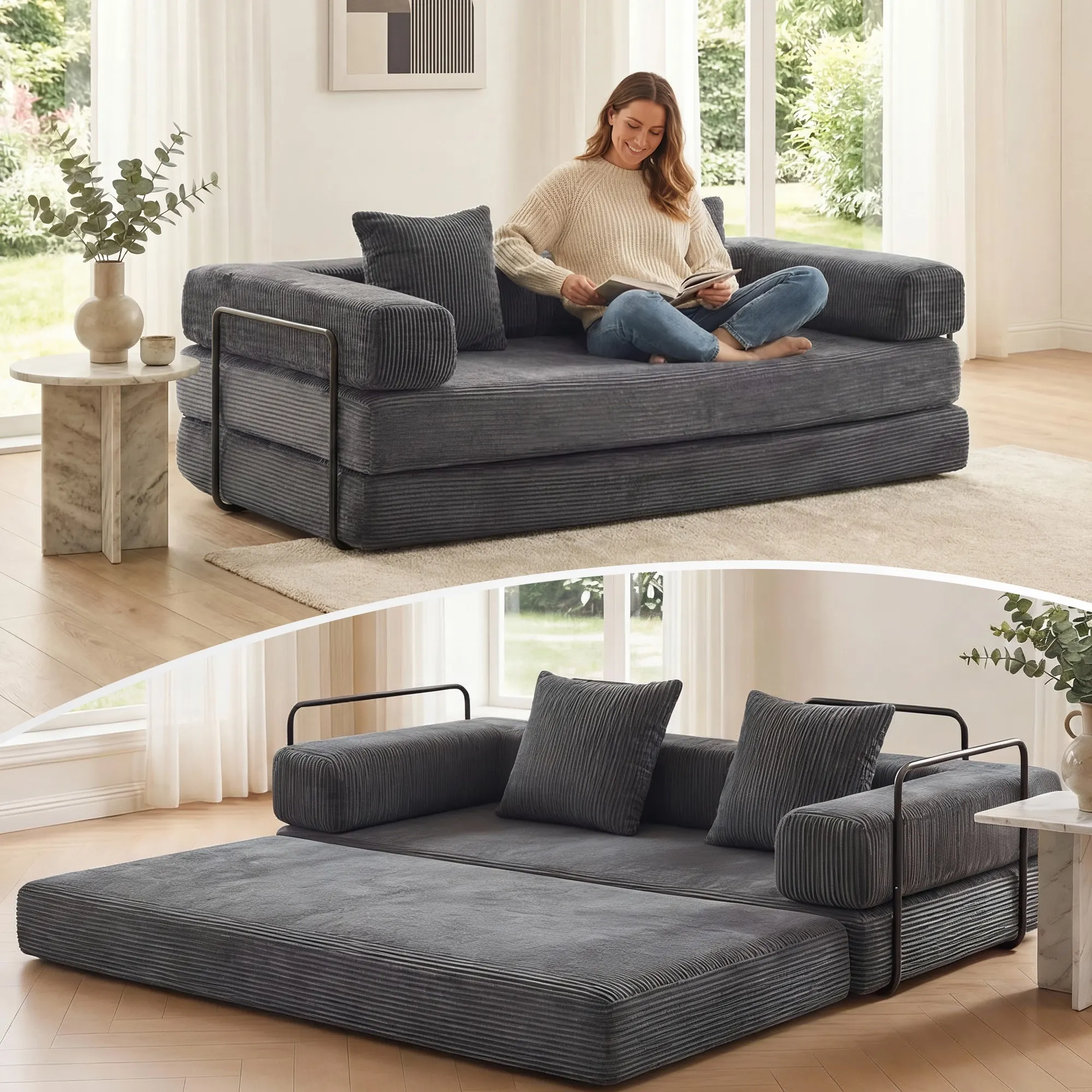 Selene Compressed Modular Sofa Bed-14.2" Seat Height - Image 127