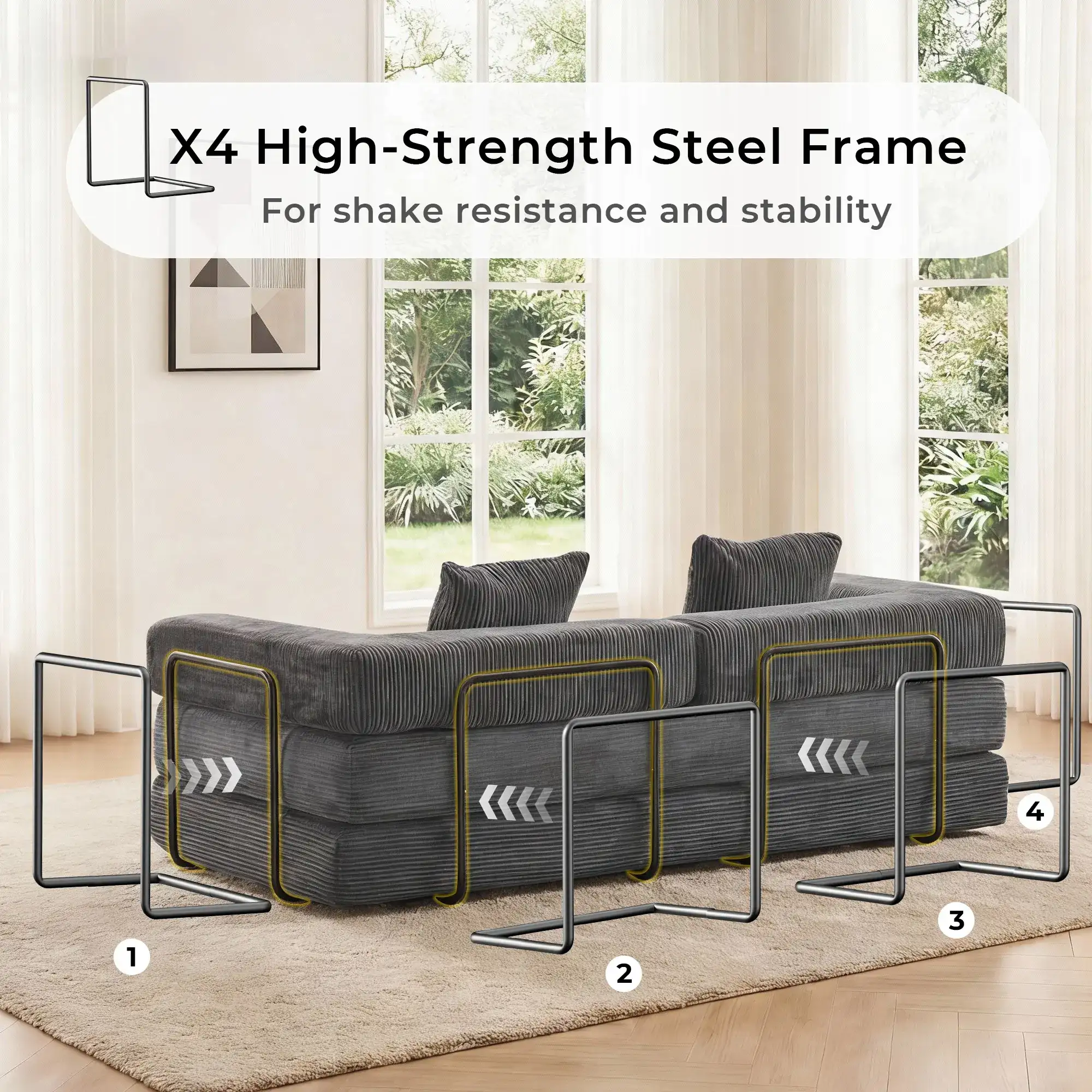 Selene Compressed Modular Sofa Bed-14.2" Seat Height - Image 130