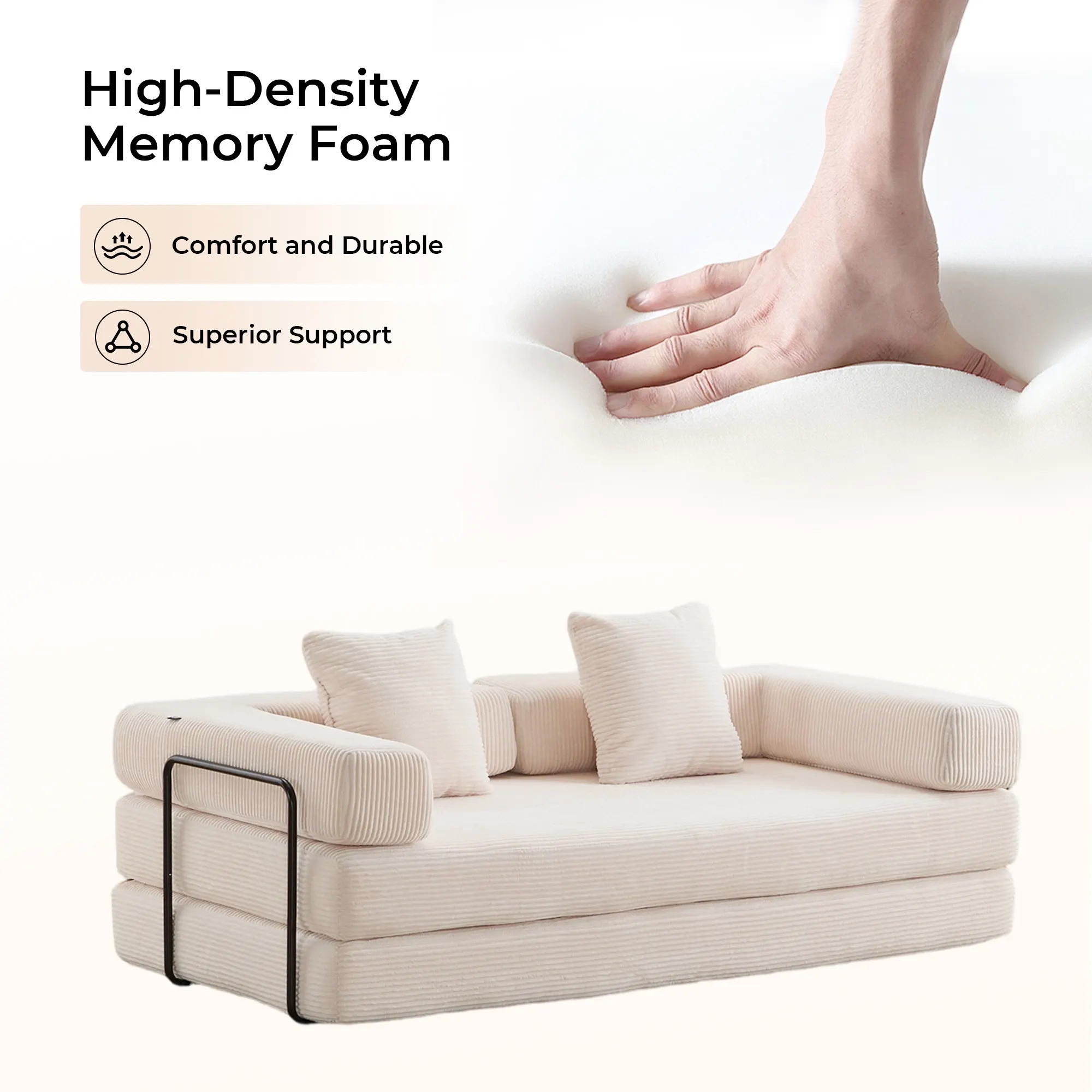 Selene Compressed Modular Sofa Bed-14.2" Seat Height - Image 143