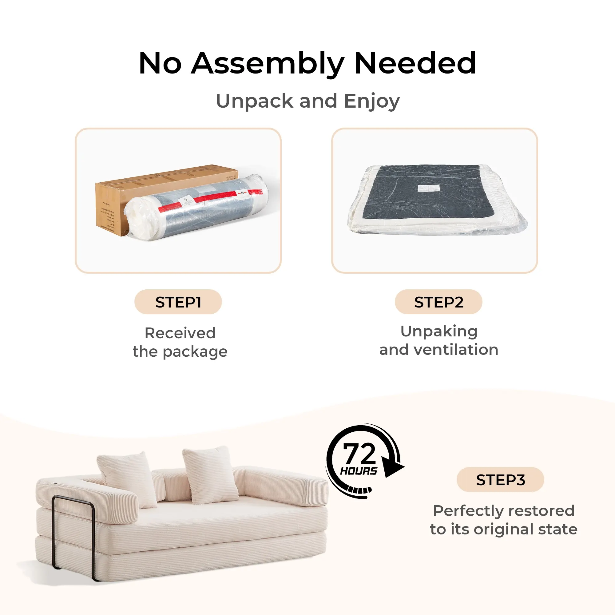 Selene Compressed Modular Sofa Bed-14.2" Seat Height - Image 144