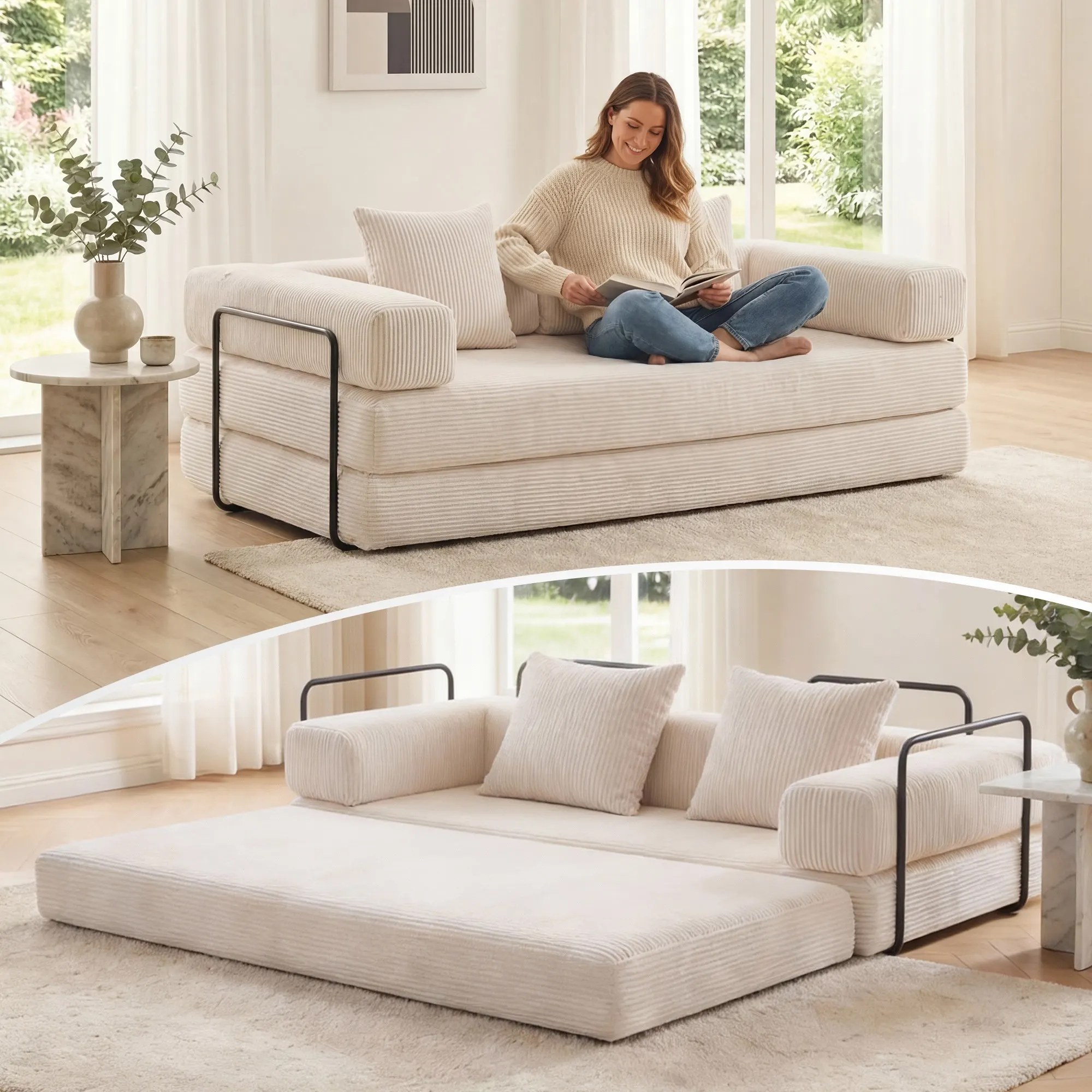 Selene Compressed Modular Sofa Bed-14.2" Seat Height - Image 152