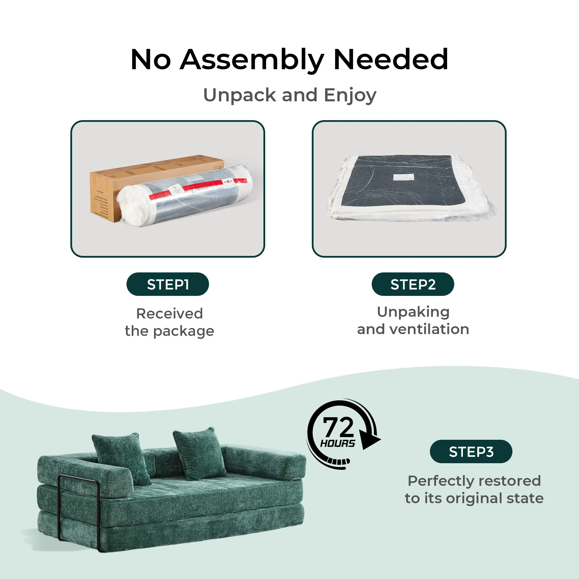 Selene Compressed Modular Sofa Bed-14.2" Seat Height - Image 154