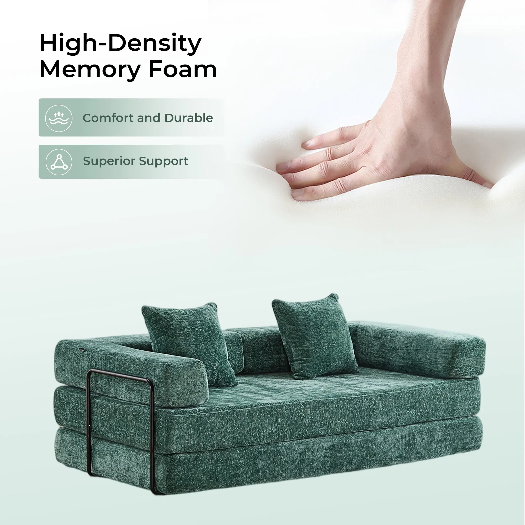 Selene Compressed Modular Sofa Bed-14.2" Seat Height - Image 155