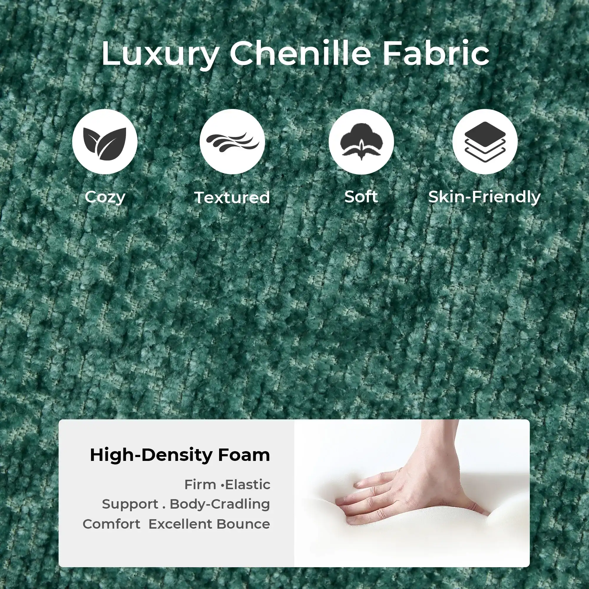 Selene Compressed Modular Sofa Bed-14.2" Seat Height - Image 159