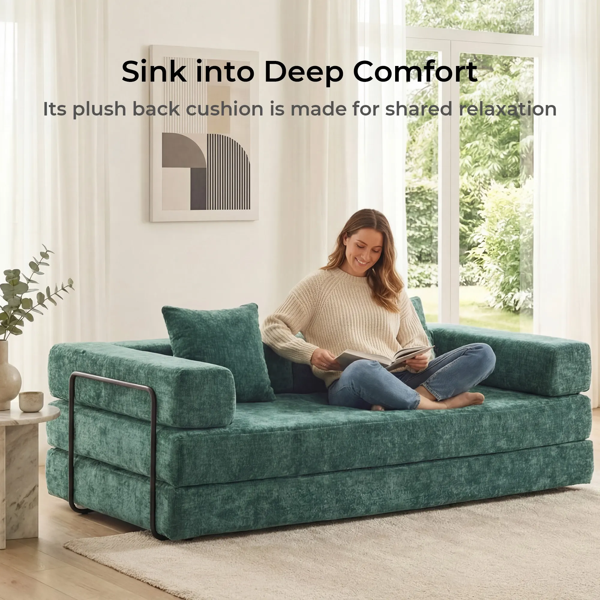 Selene Compressed Modular Sofa Bed-14.2" Seat Height - Image 163