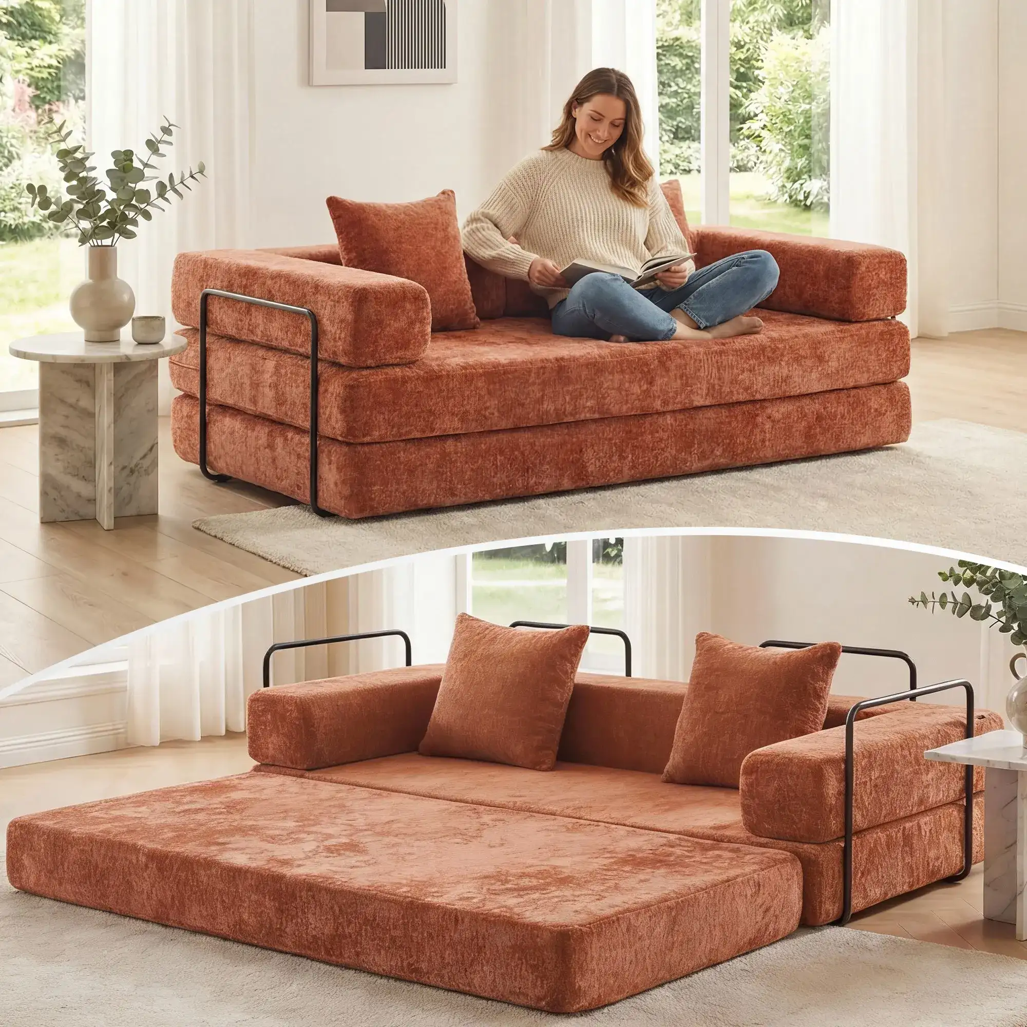 Selene Compressed Modular Sofa Bed-14.2" Seat Height - Image 167