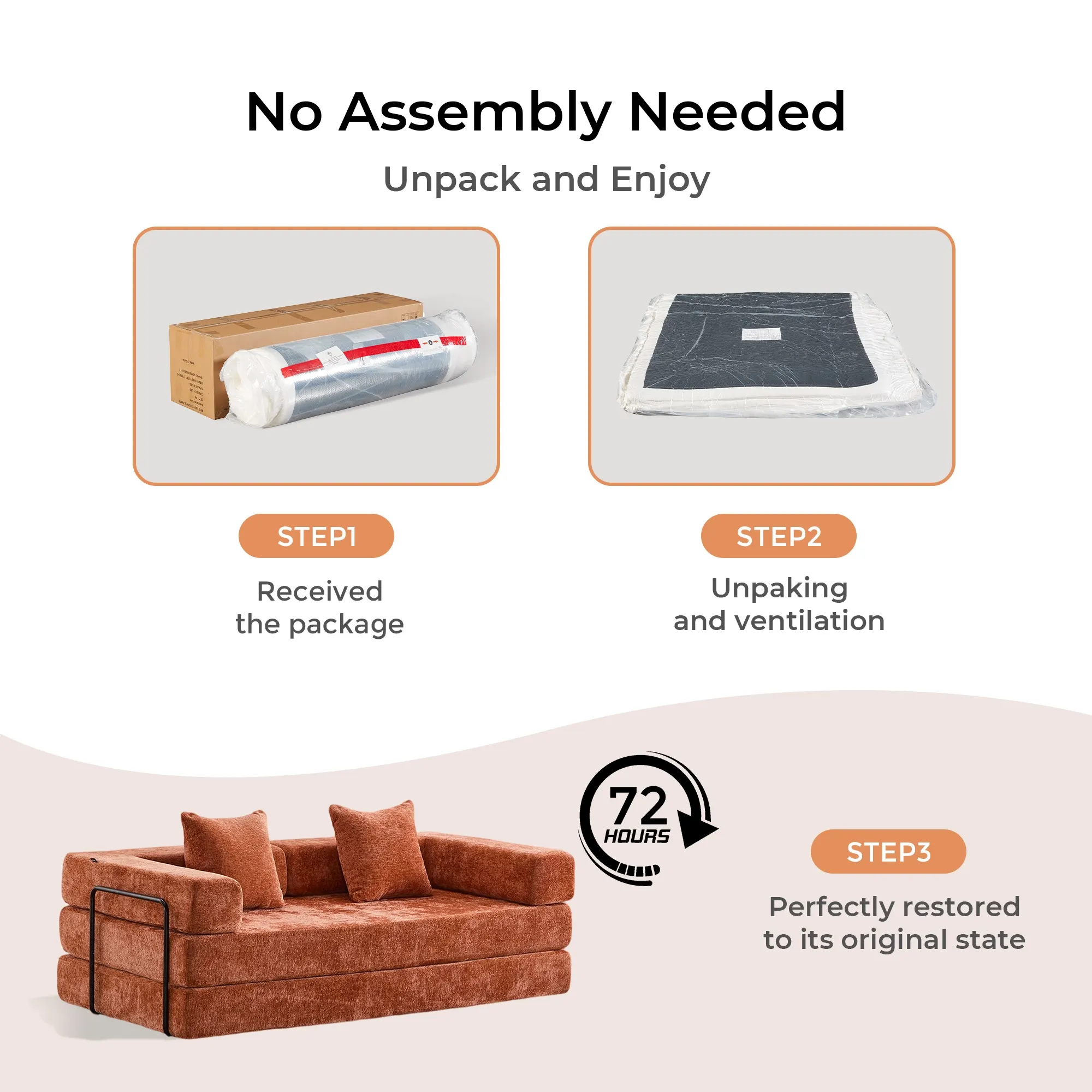 Selene Compressed Modular Sofa Bed-14.2" Seat Height - Image 168