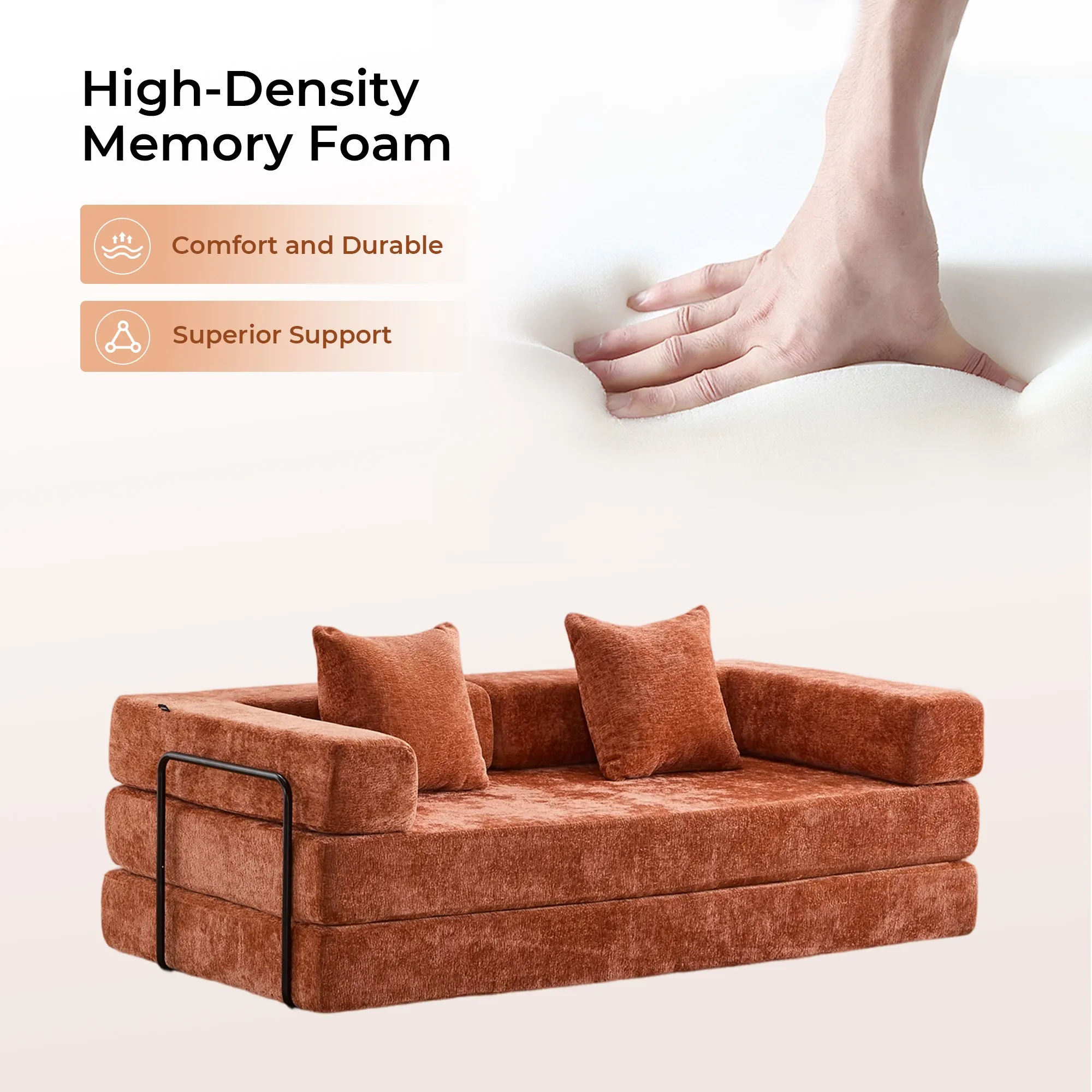 Selene Compressed Modular Sofa Bed-14.2" Seat Height - Image 169