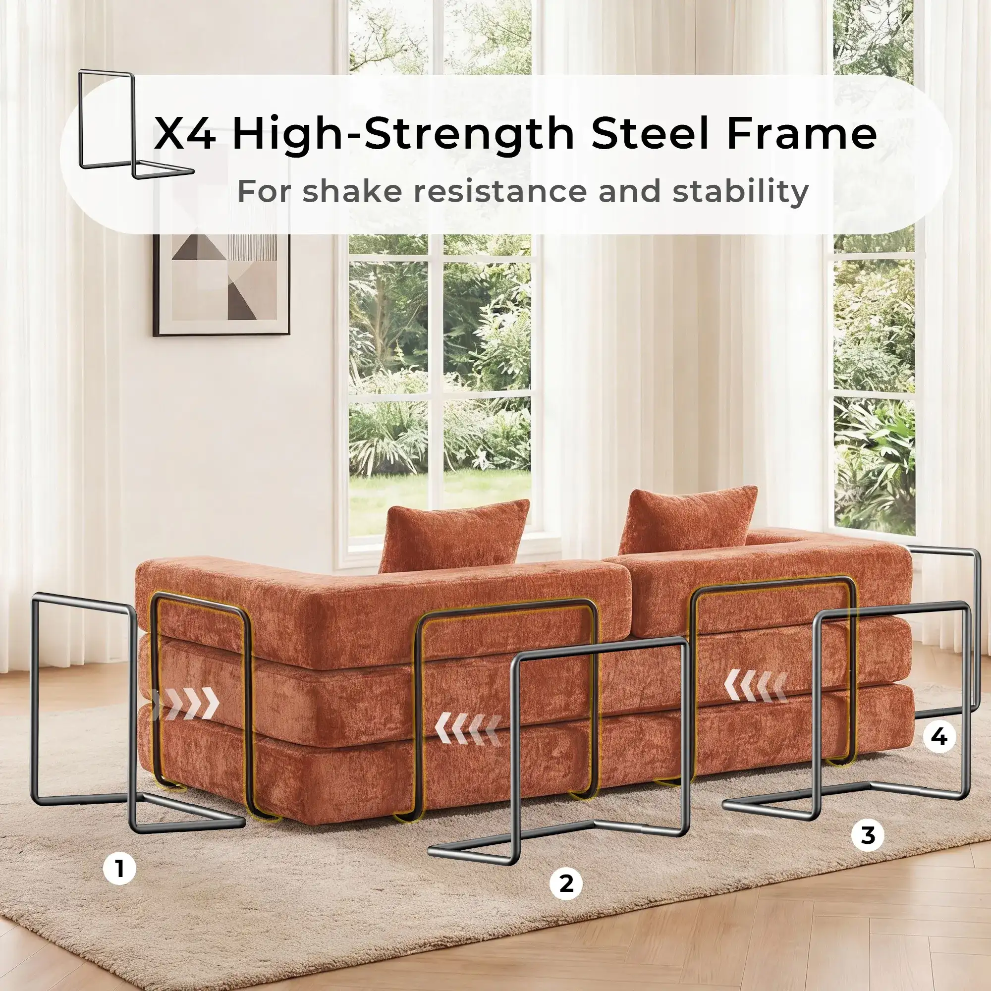 Selene Compressed Modular Sofa Bed-14.2" Seat Height - Image 171