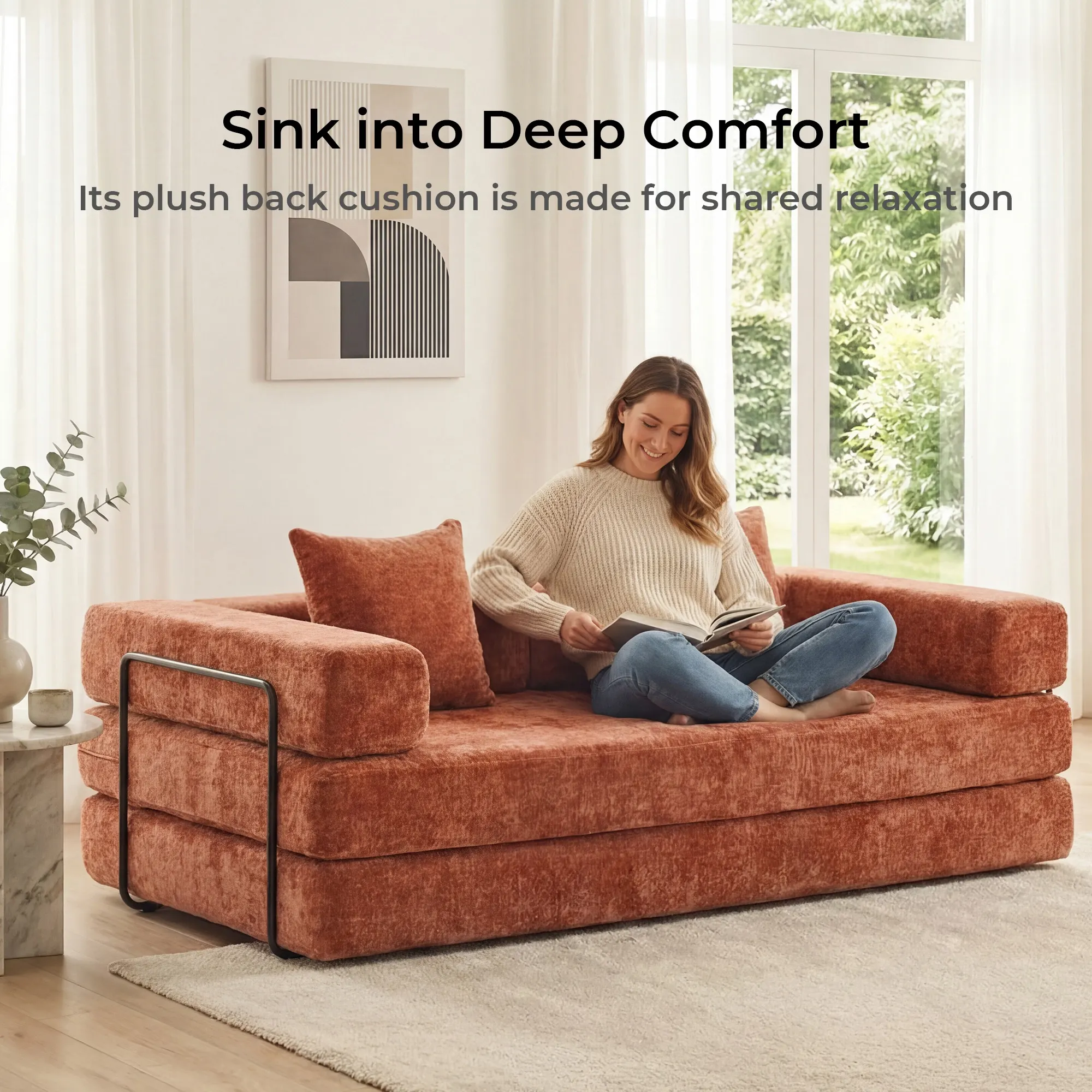 Selene Compressed Modular Sofa Bed-14.2" Seat Height - Image 173