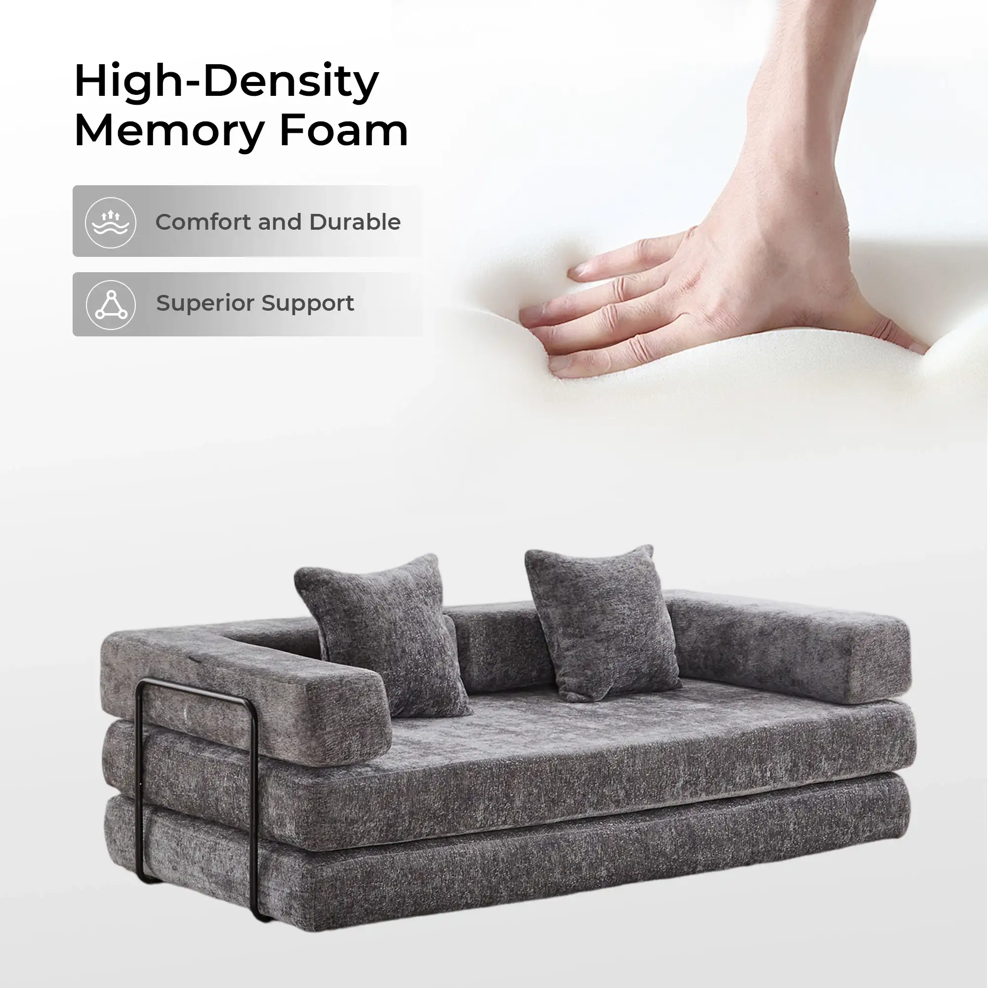 Selene Compressed Modular Sofa Bed-14.2" Seat Height - Image 182