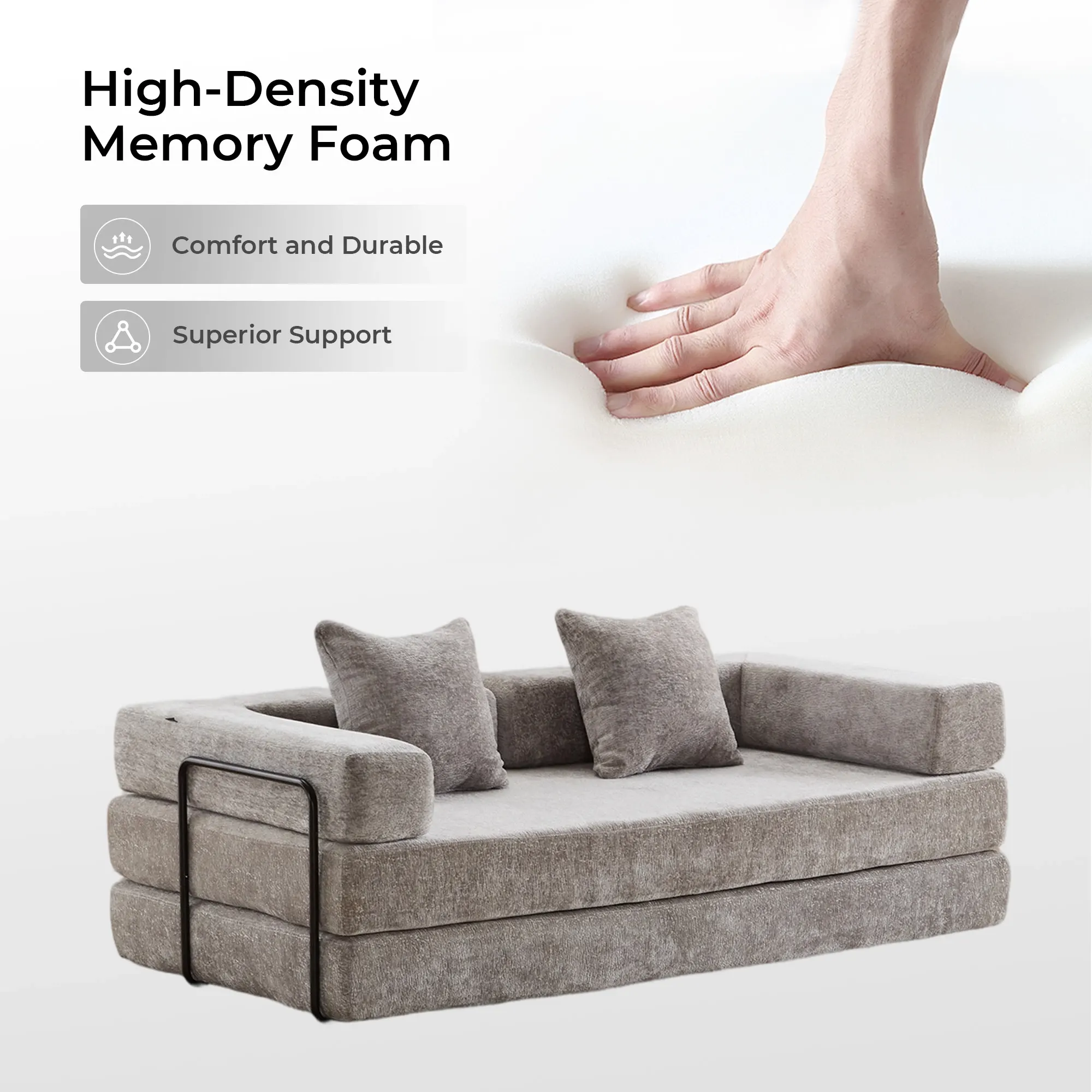 Selene Compressed Modular Sofa Bed-14.2" Seat Height - Image 188