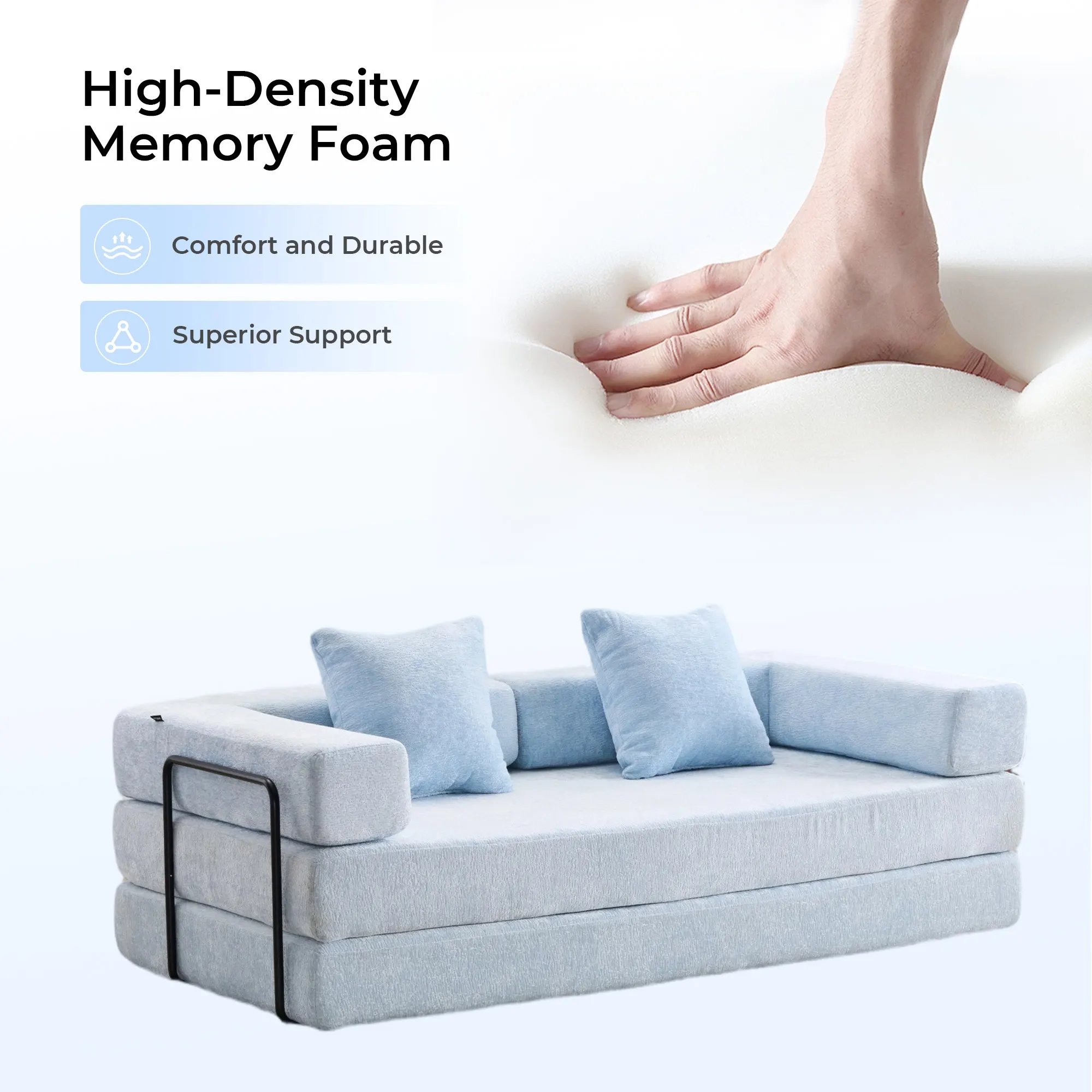 Selene Compressed Modular Sofa Bed-14.2" Seat Height - Image 199