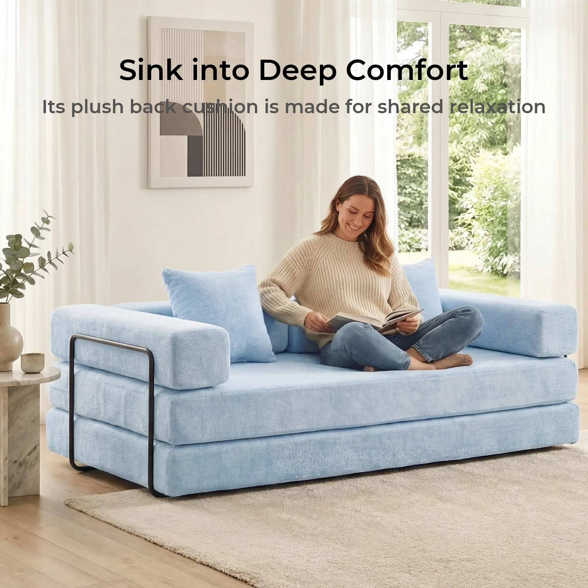 Selene Compressed Modular Sofa Bed-14.2" Seat Height - Image 207