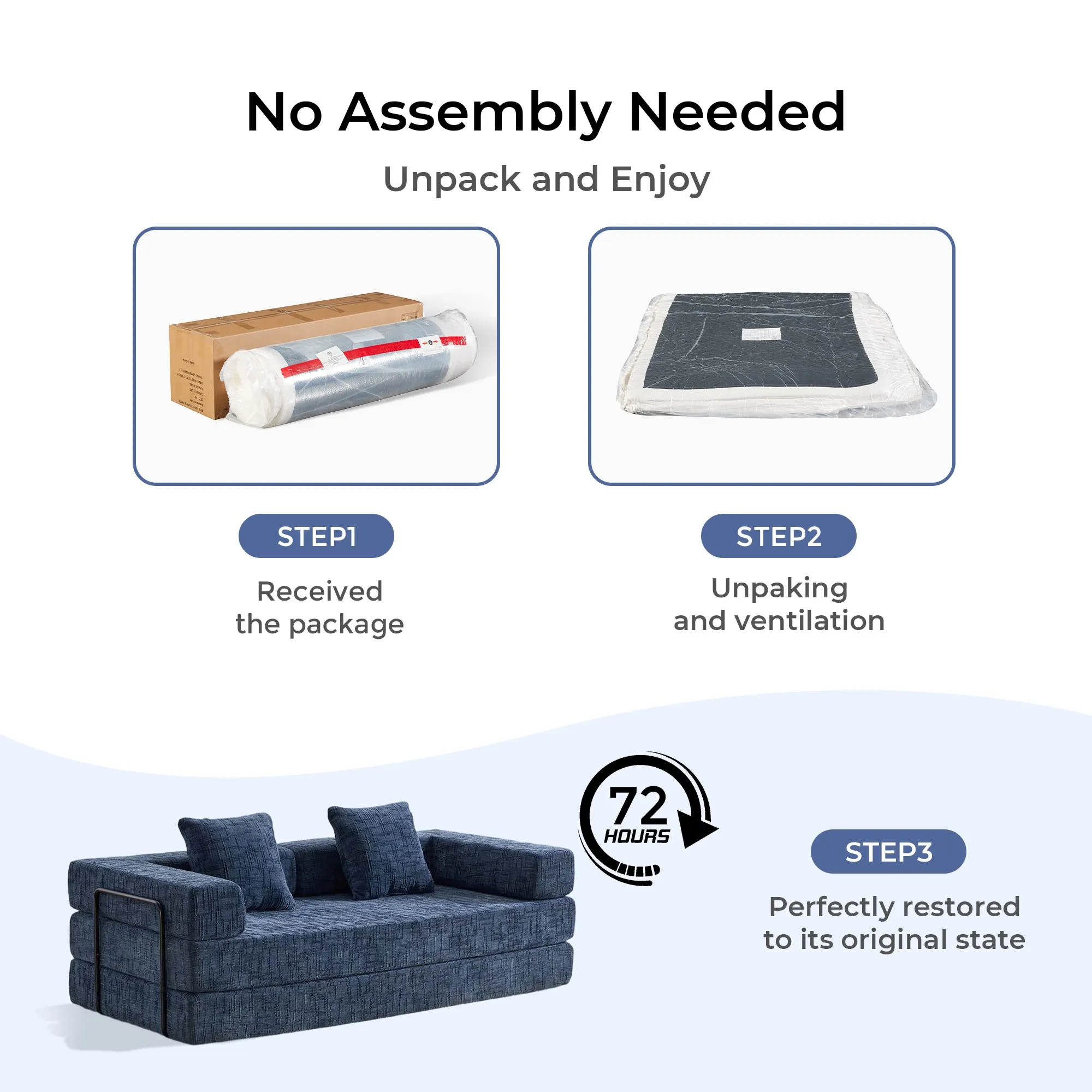 Selene Compressed Modular Sofa Bed-14.2" Seat Height - Image 214