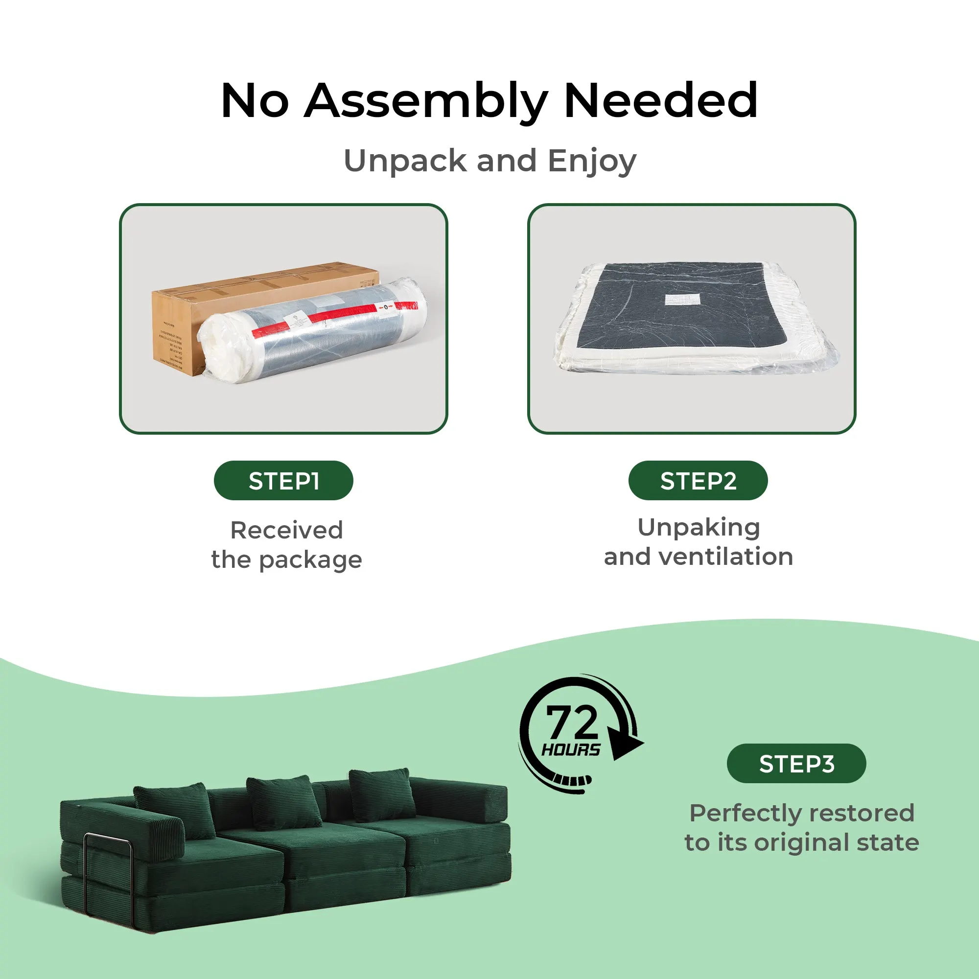 Selene Compressed Modular Sofa Bed-14.2" Seat Height - Image 219