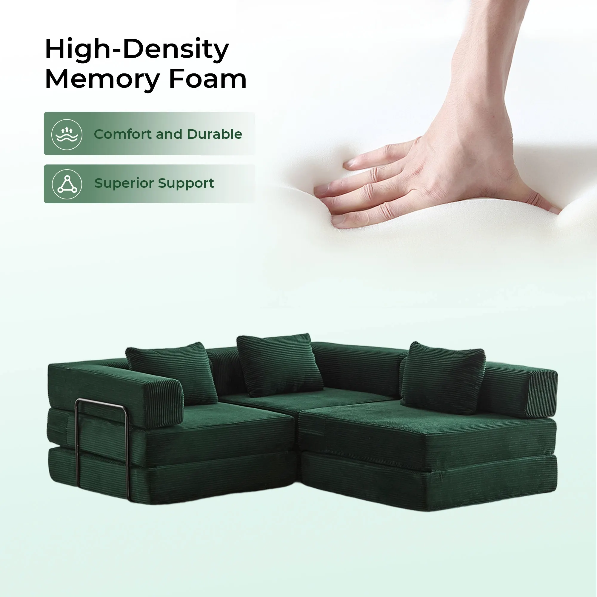 Selene Compressed Modular Sofa Bed-14.2" Seat Height - Image 224