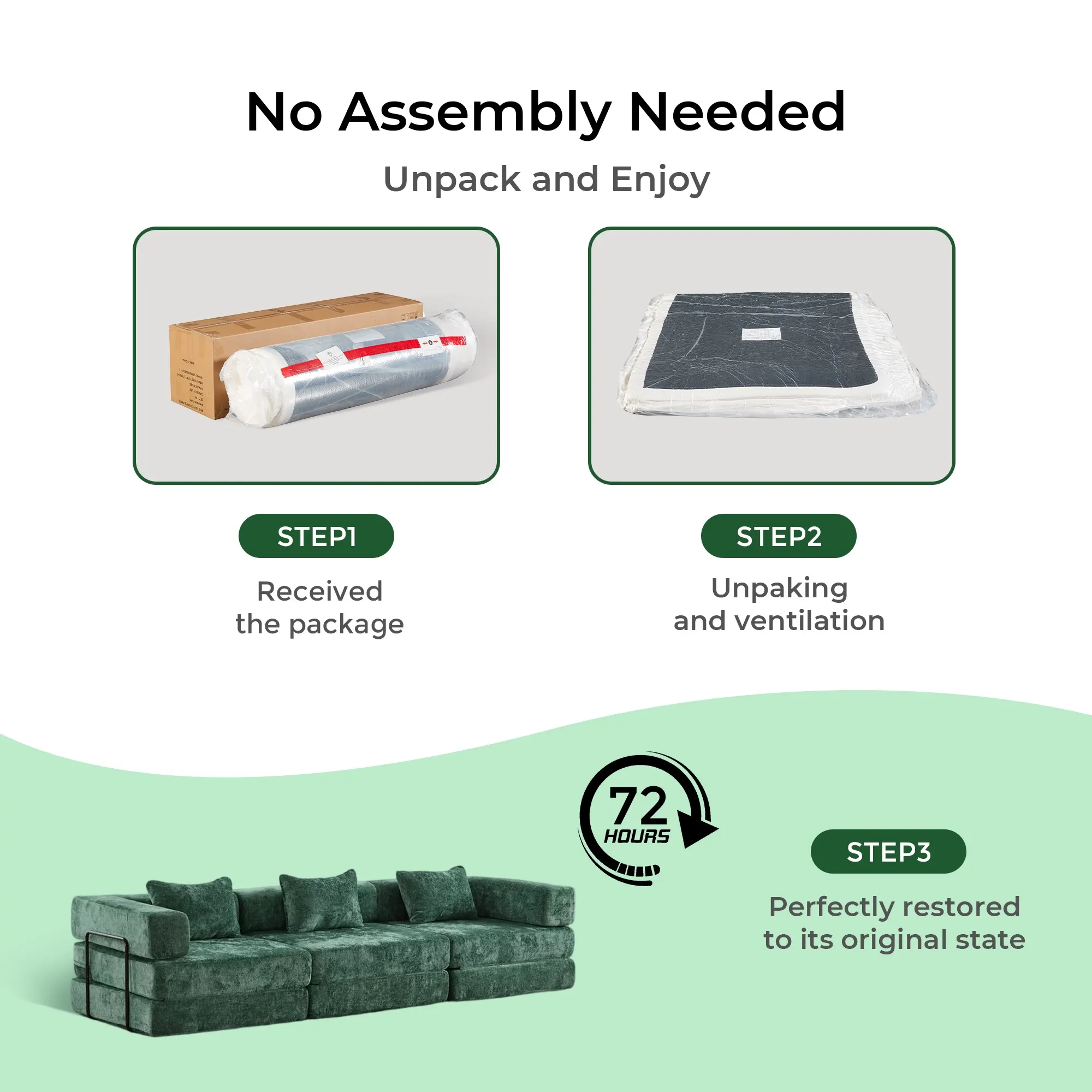 Selene Compressed Modular Sofa Bed-14.2" Seat Height - Image 228