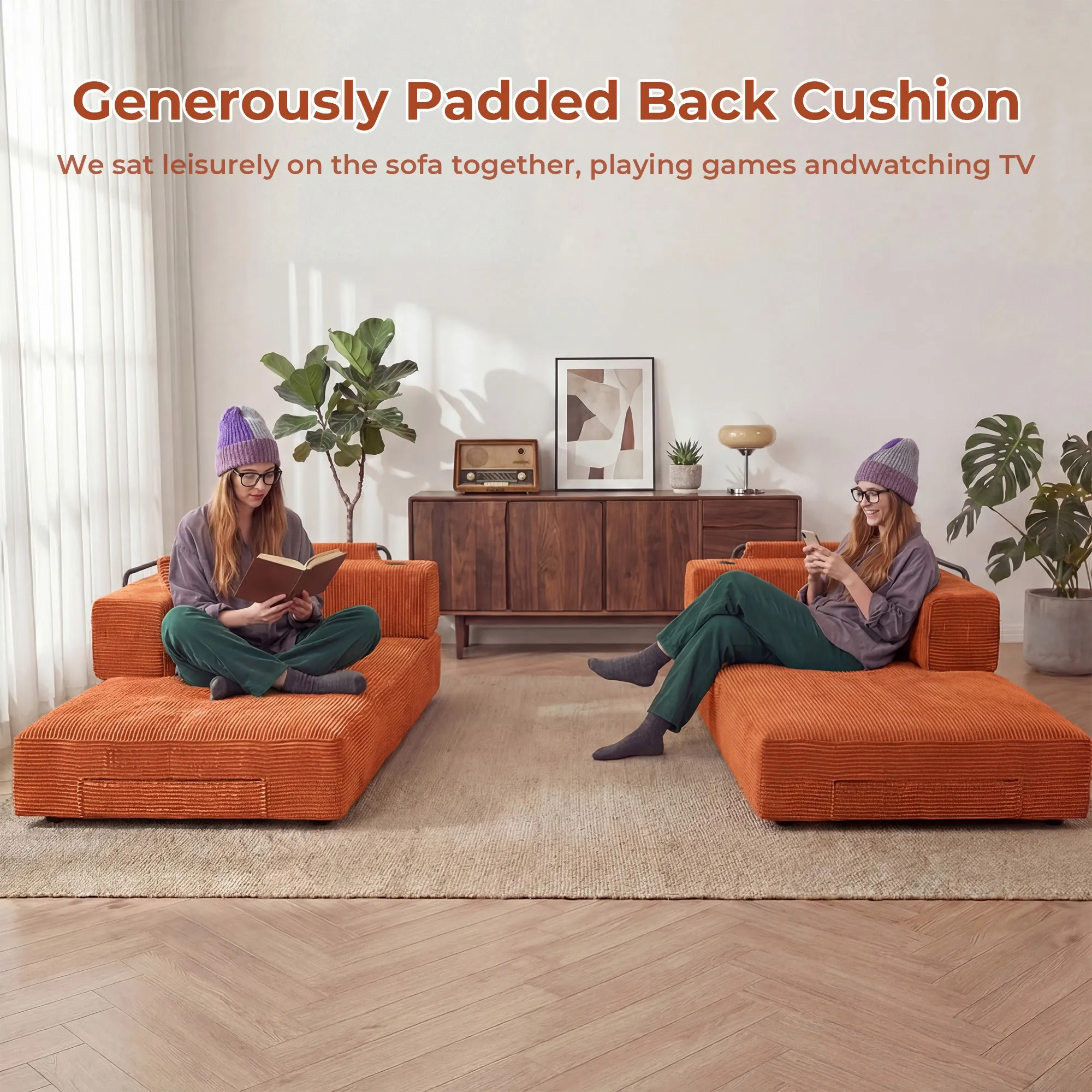 Selene Compressed Modular Sofa Bed-14.2" Seat Height - Image 23