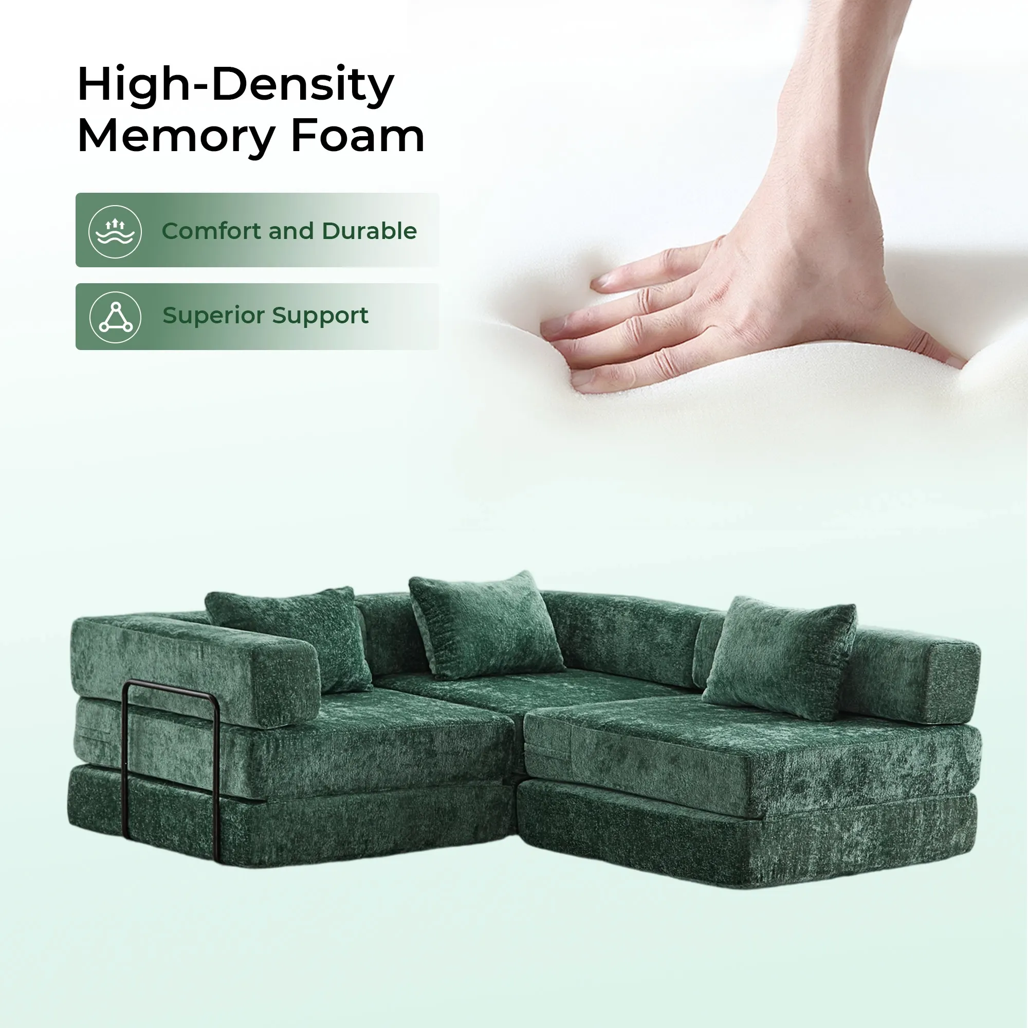 Selene Compressed Modular Sofa Bed-14.2" Seat Height - Image 230