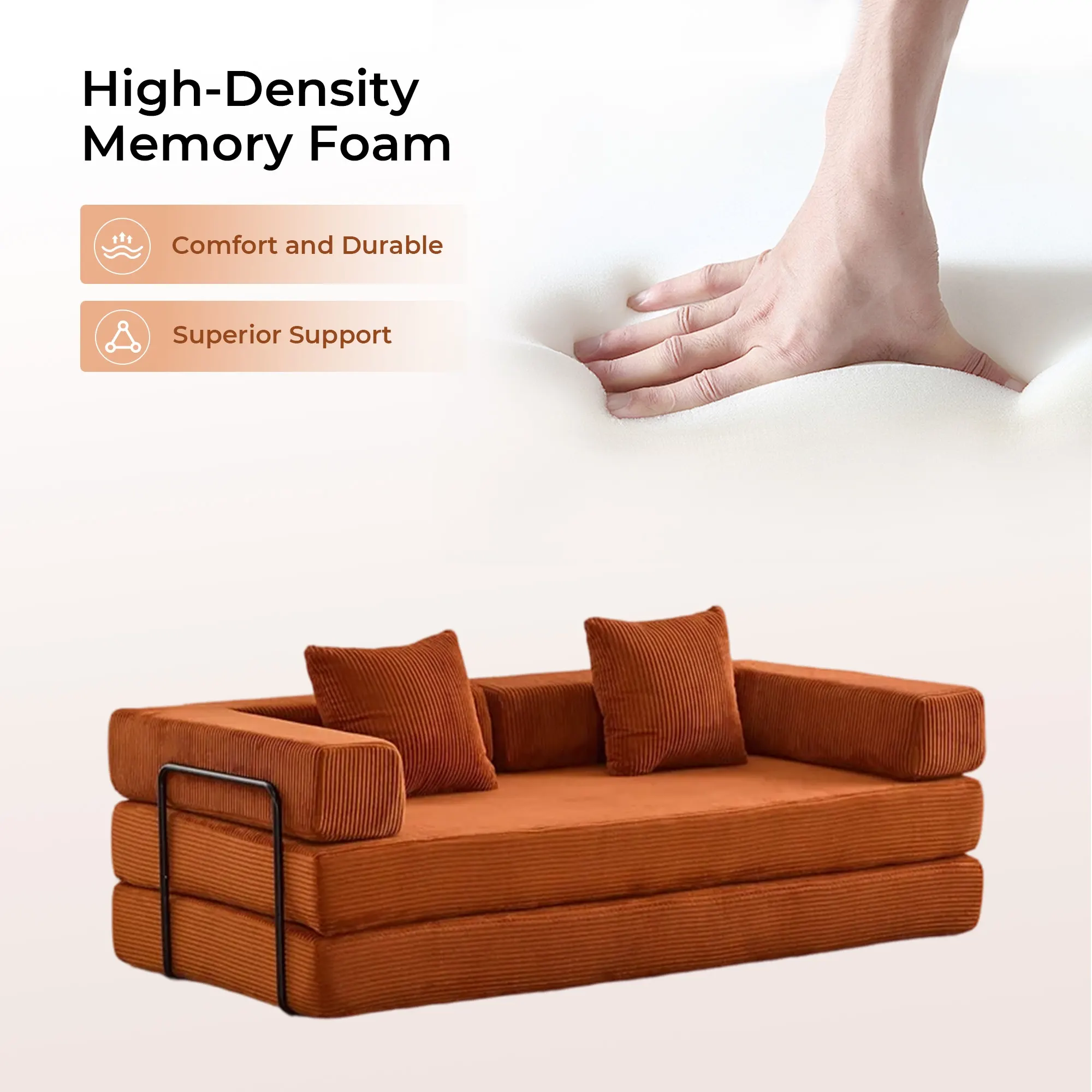 Selene Compressed Modular Sofa Bed-14.2" Seat Height - Image 240