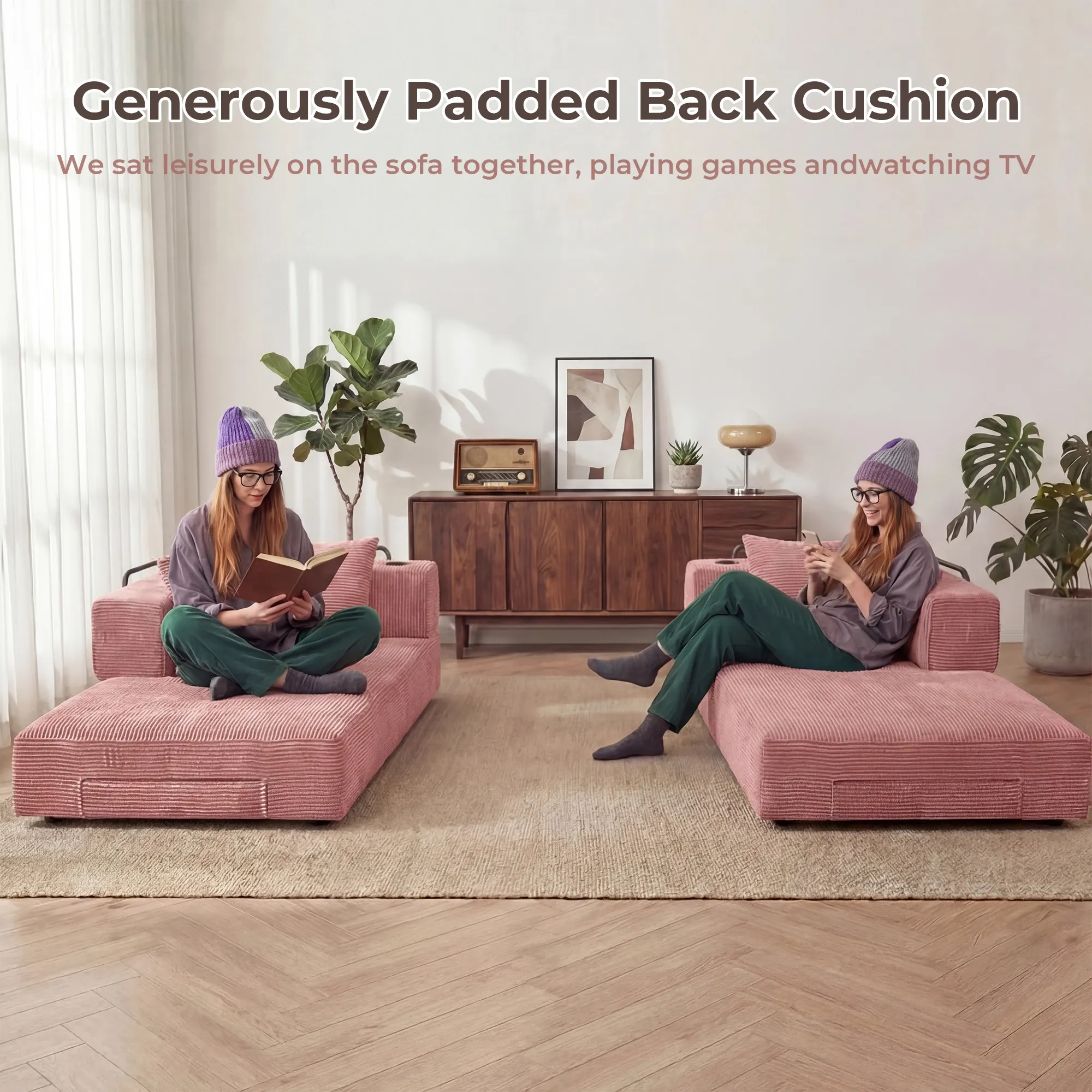 Selene Compressed Modular Sofa Bed-14.2" Seat Height - Image 27