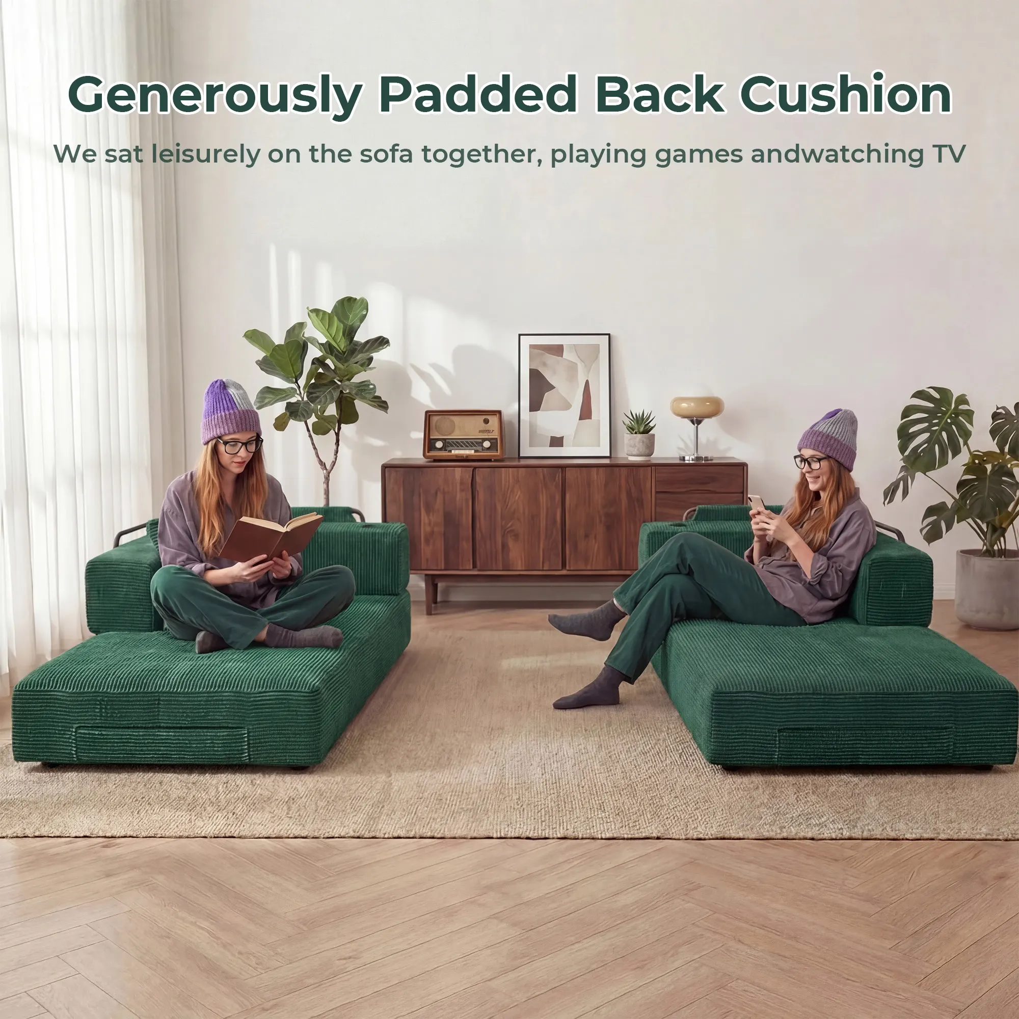 Selene Compressed Modular Sofa Bed-14.2" Seat Height - Image 3