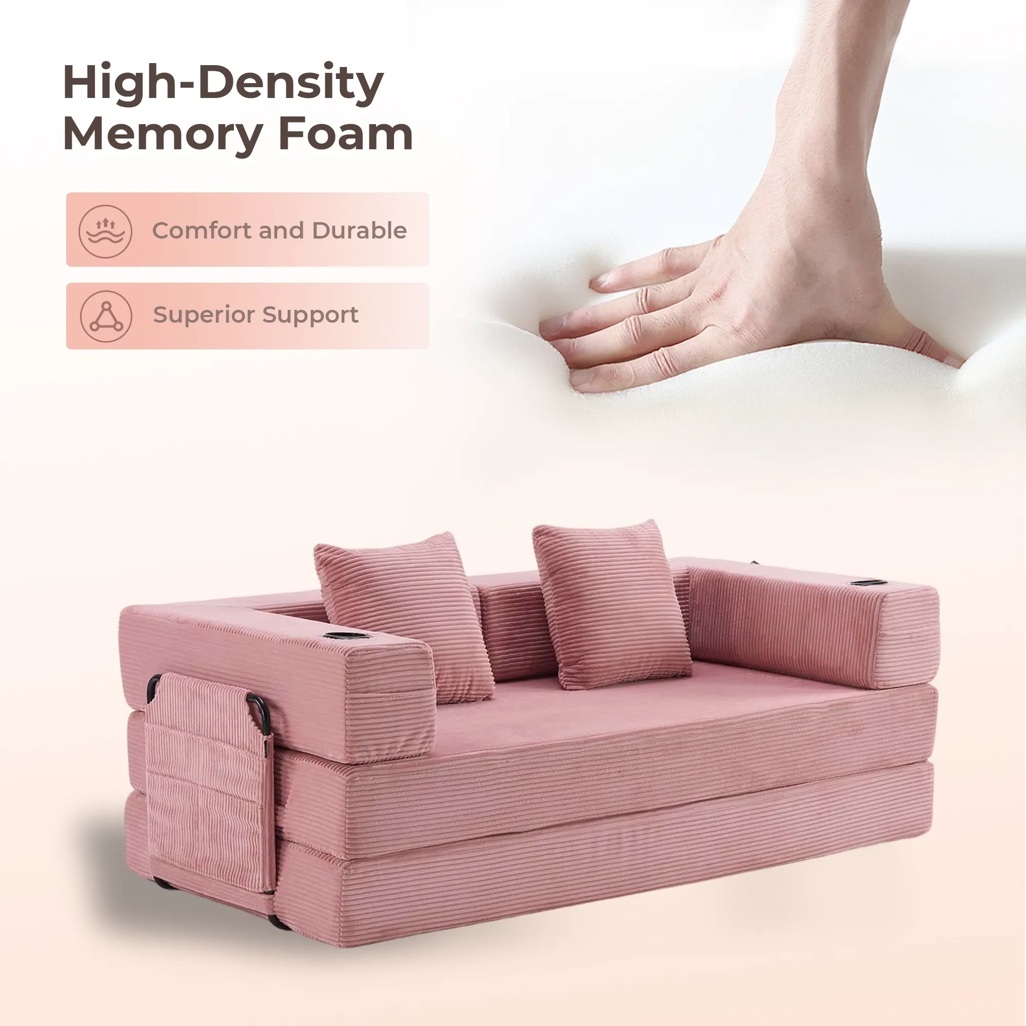 Selene Compressed Modular Sofa Bed-14.2" Seat Height - Image 31