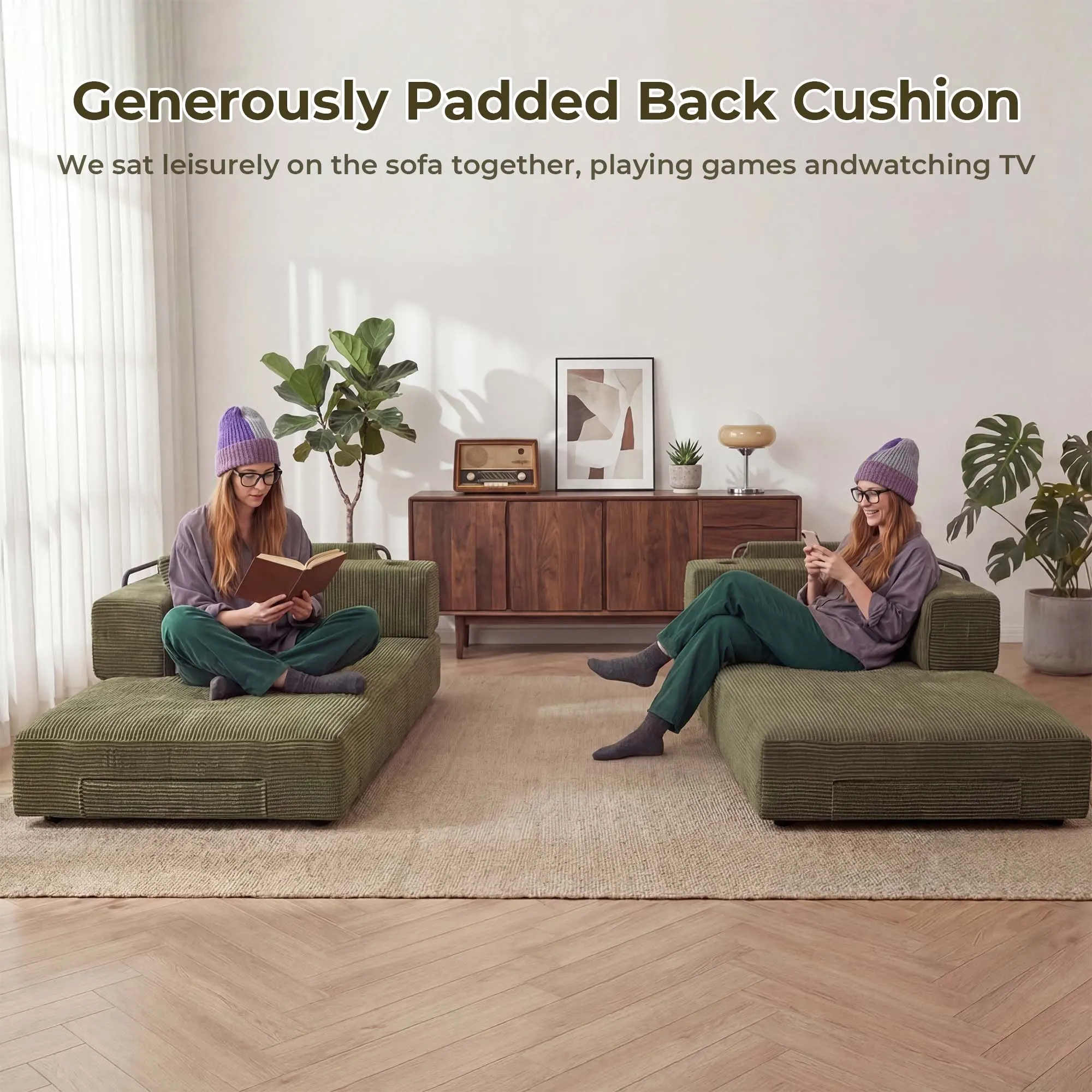 Selene Compressed Modular Sofa Bed-14.2" Seat Height - Image 45