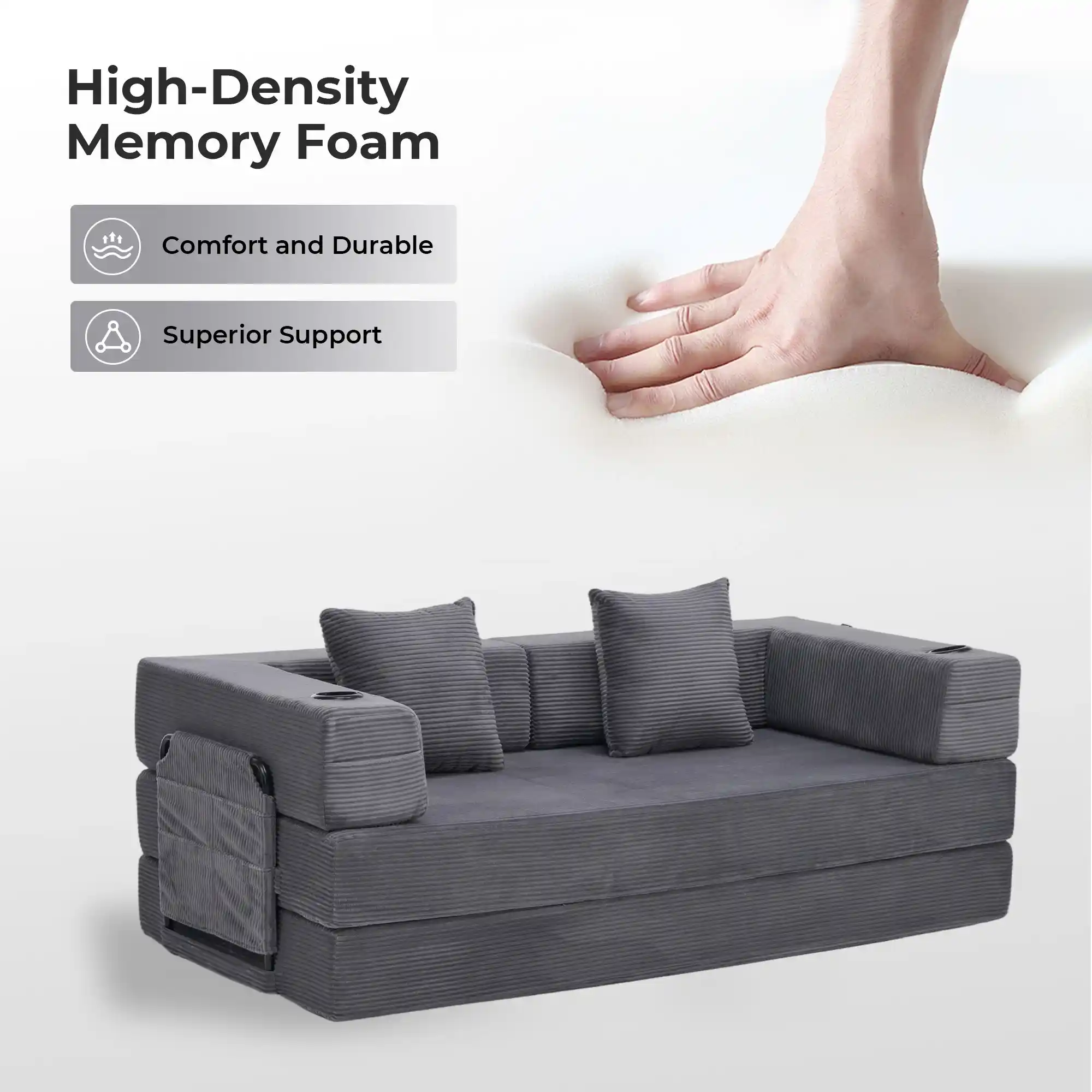 Selene Compressed Modular Sofa Bed-14.2" Seat Height - Image 53